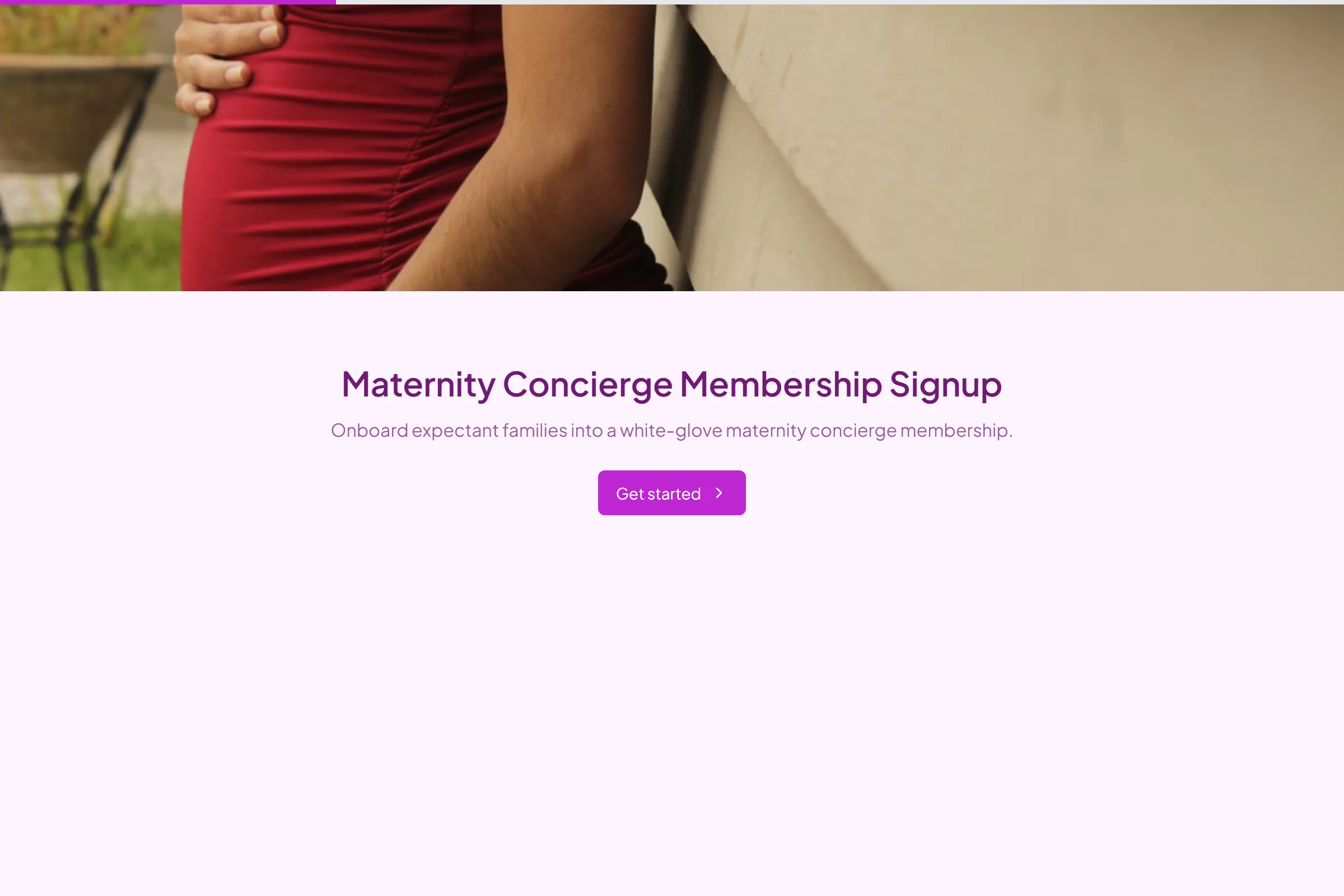 Maternity Concierge Membership Signup template preview