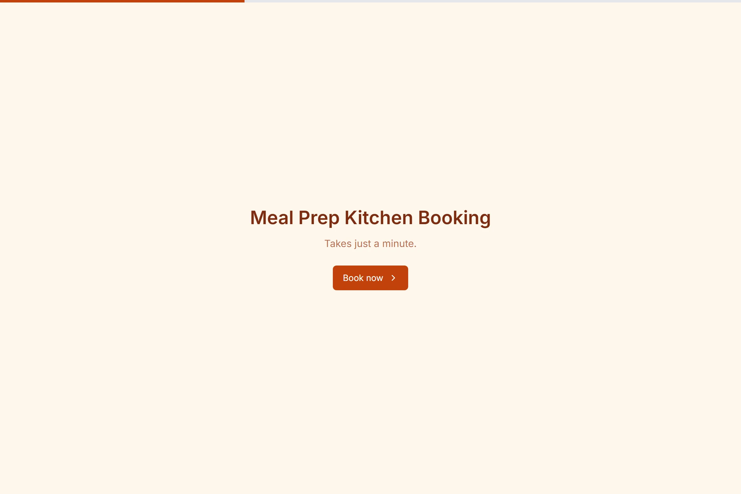 Meal Prep Kitchen Booking template preview