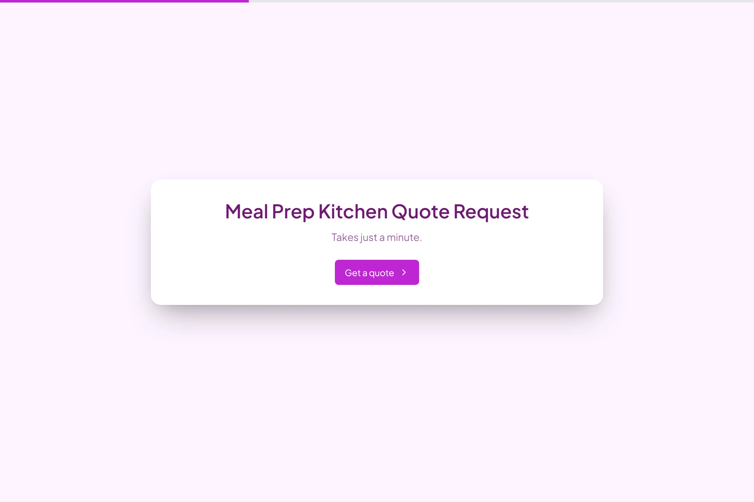 Meal Prep Kitchen Quote Request template preview