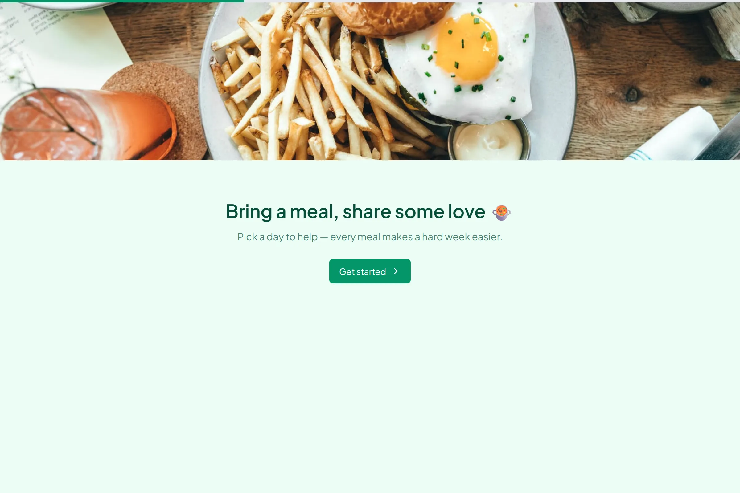 Meal Train Signup template preview