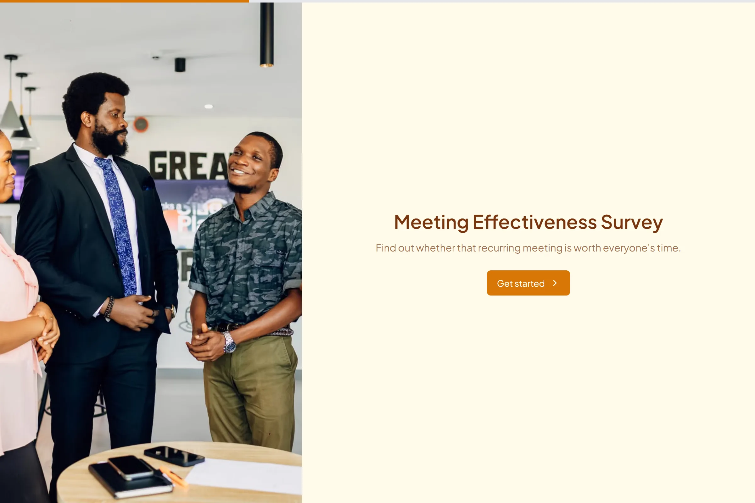Meeting Effectiveness Survey template preview