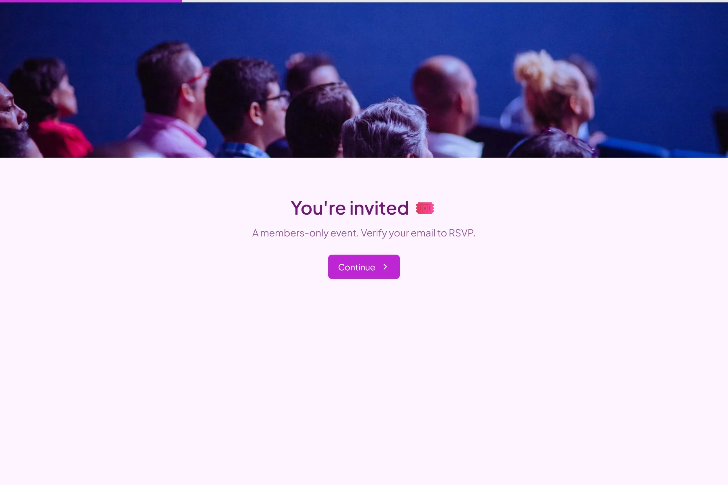 Members-Only Event RSVP template preview