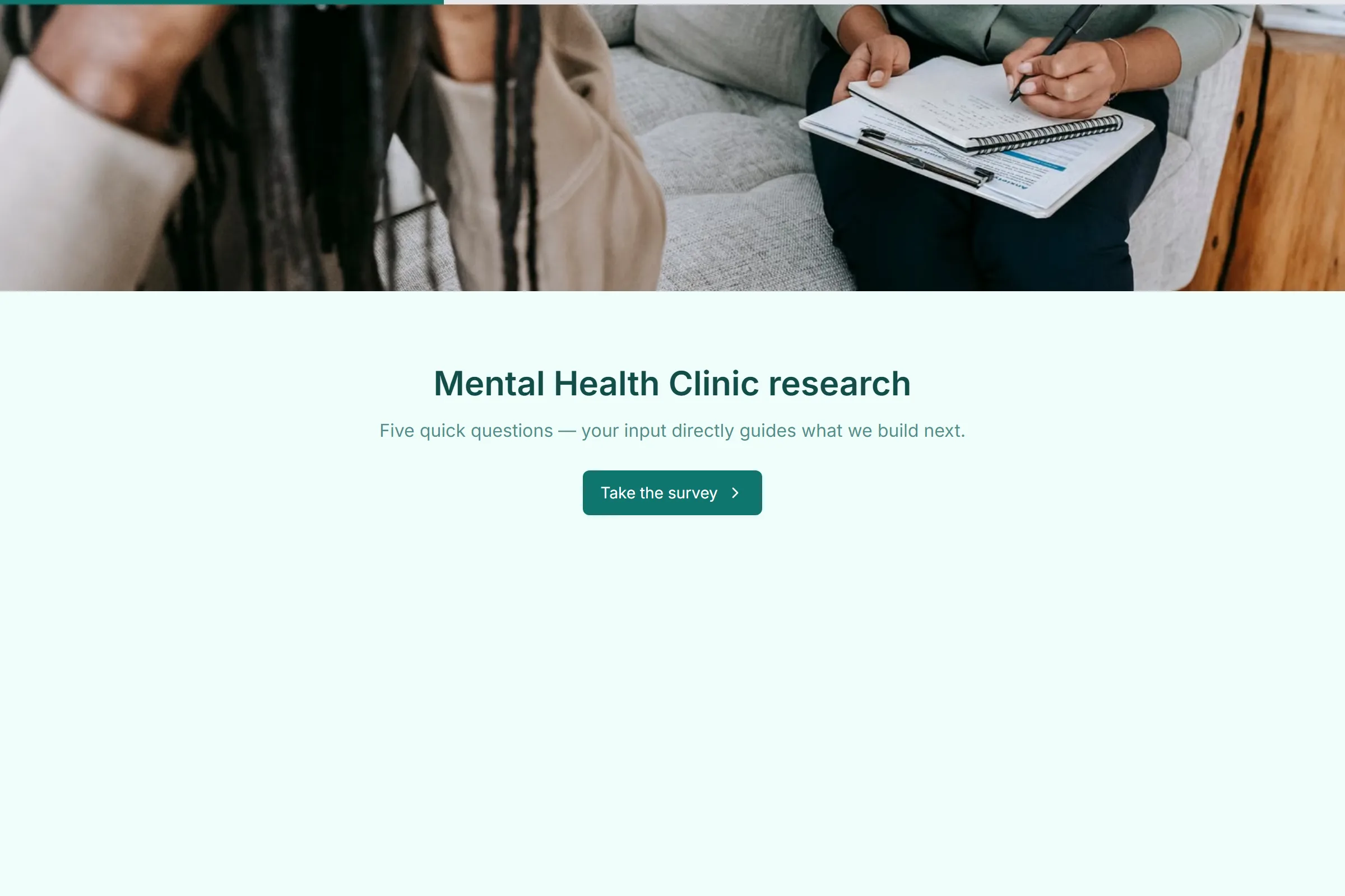 Mental Health Clinic Market Research Survey template preview