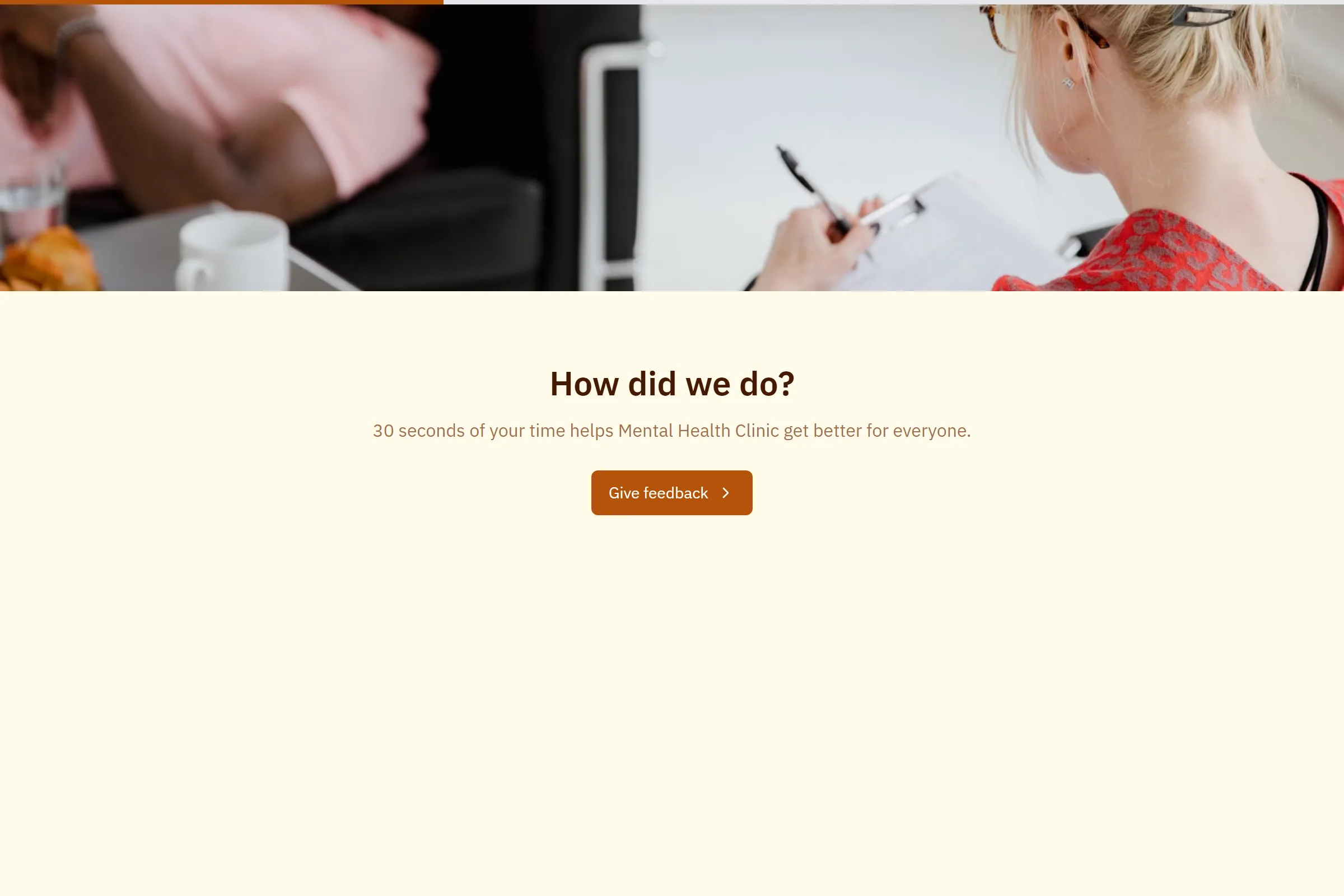 Mental Health Clinic Quick Feedback template preview