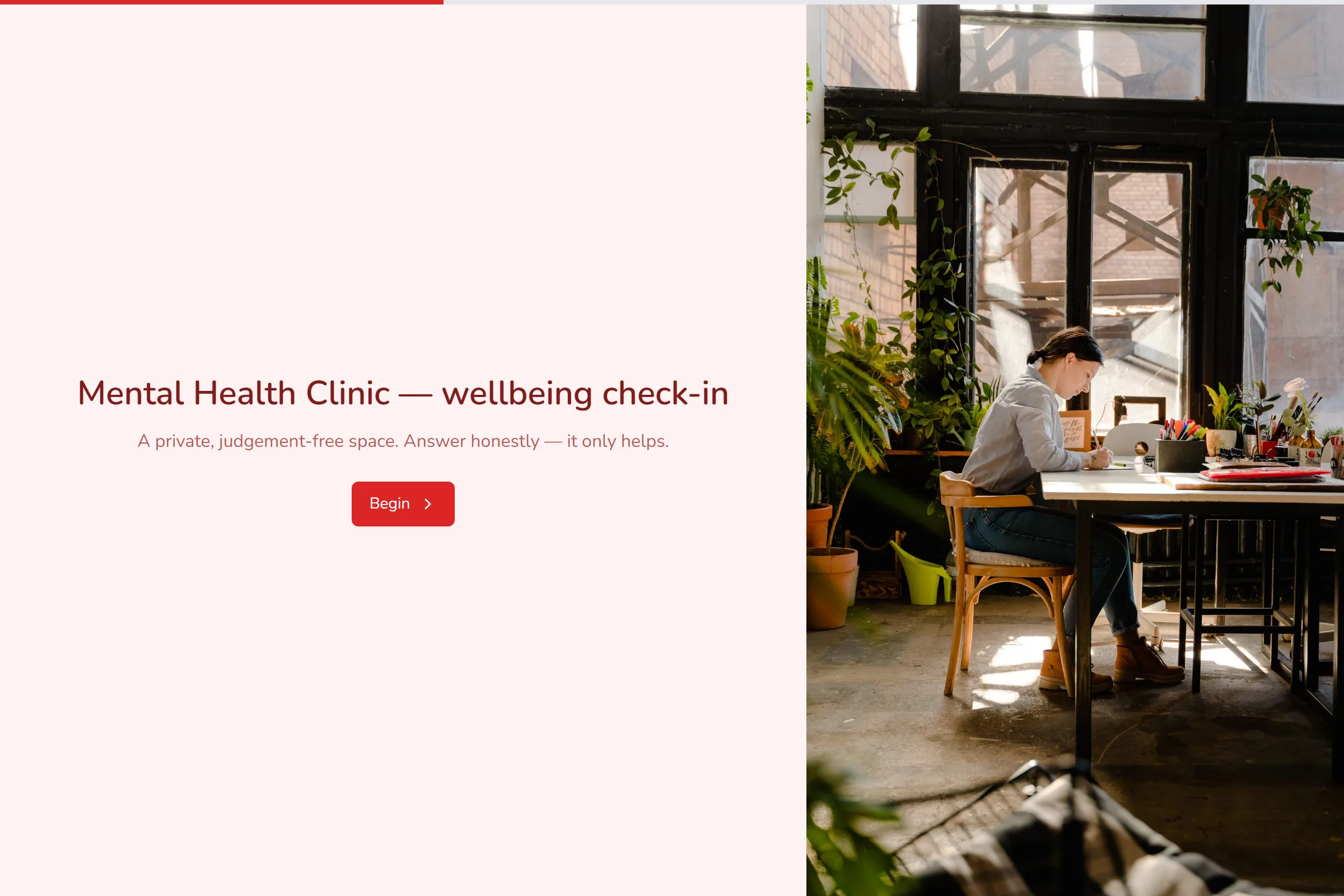 Mental Health Clinic Wellbeing Check-in template preview