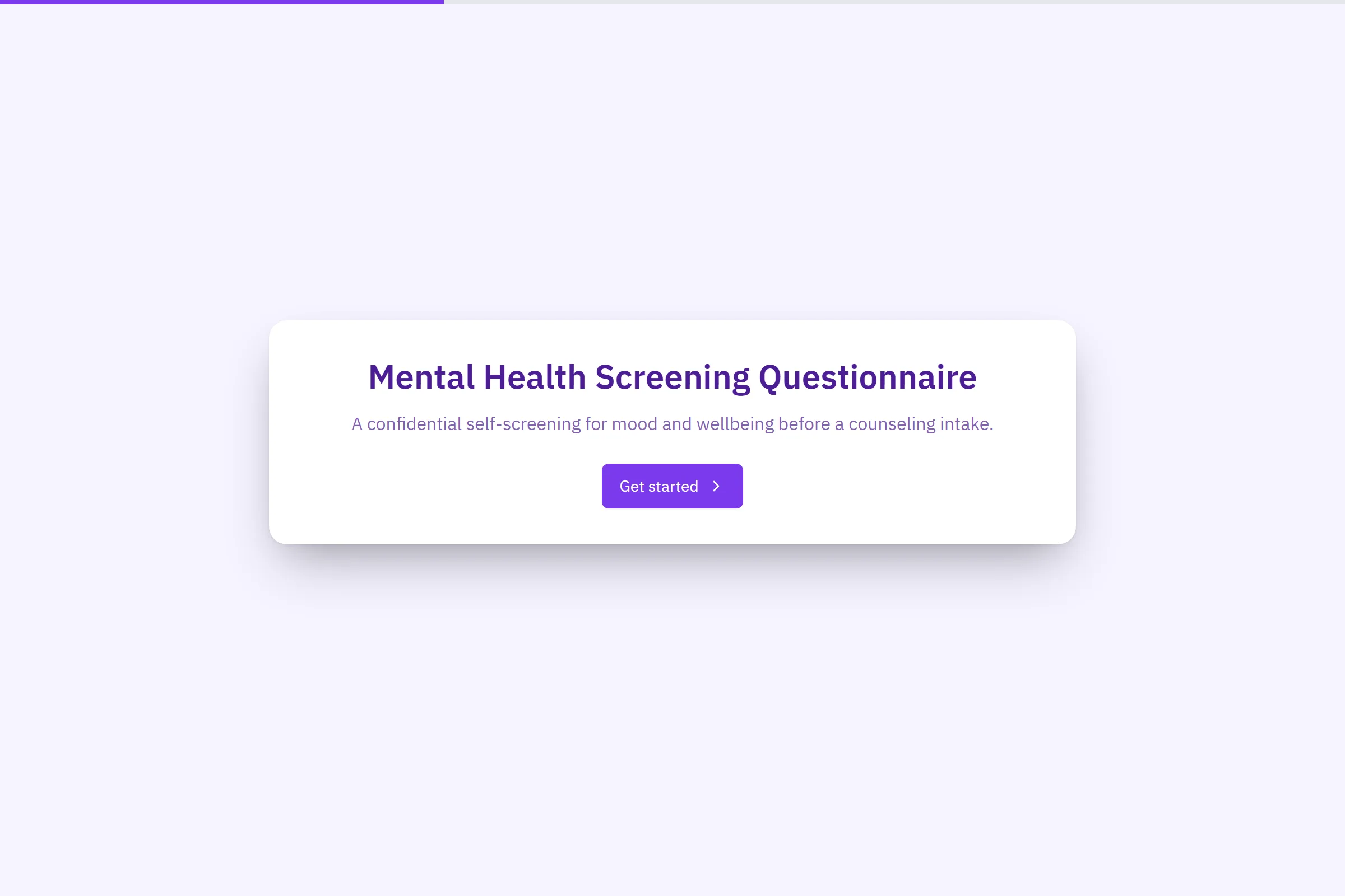 Mental Health Screening Questionnaire template preview