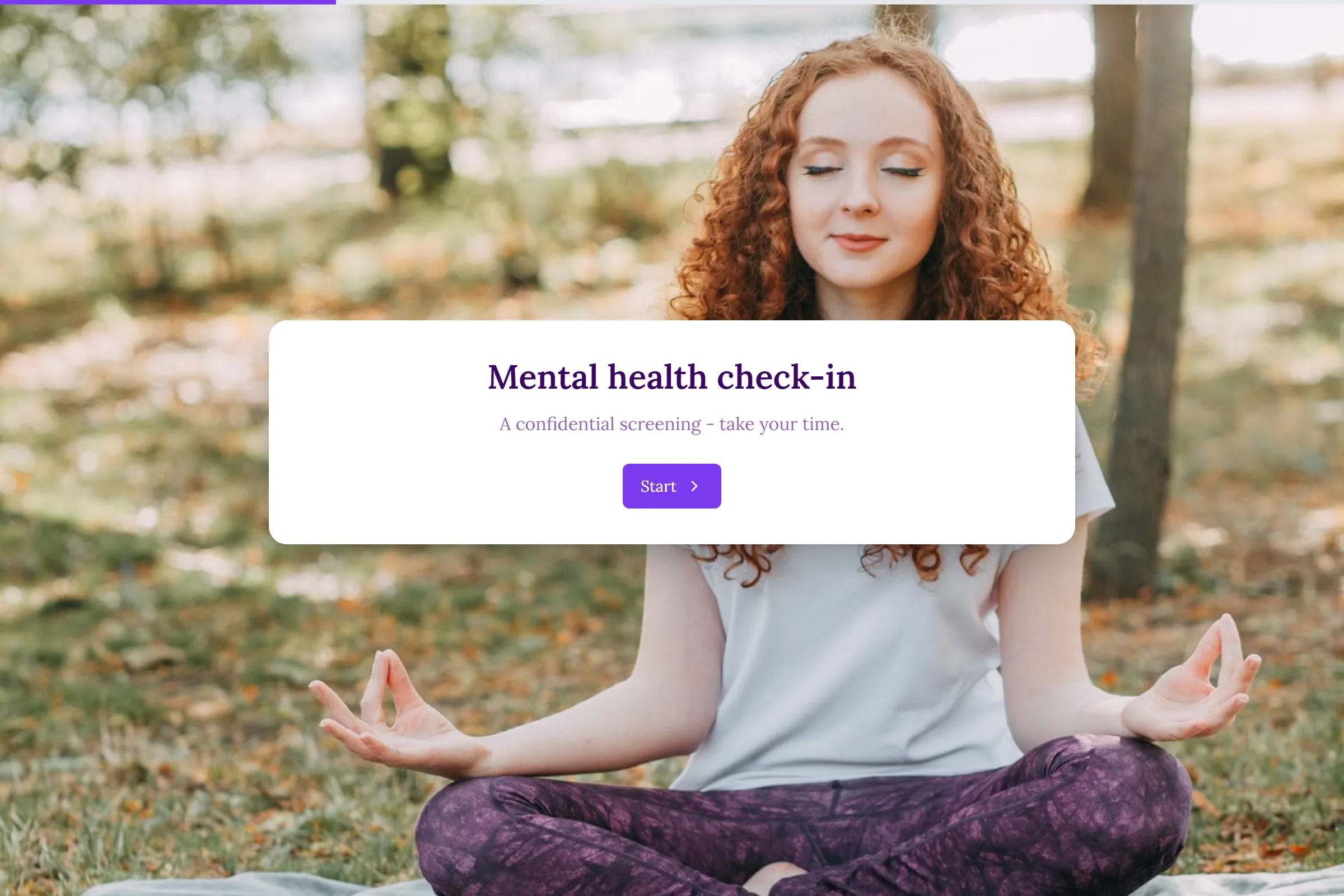 Mental Health Check-in template preview