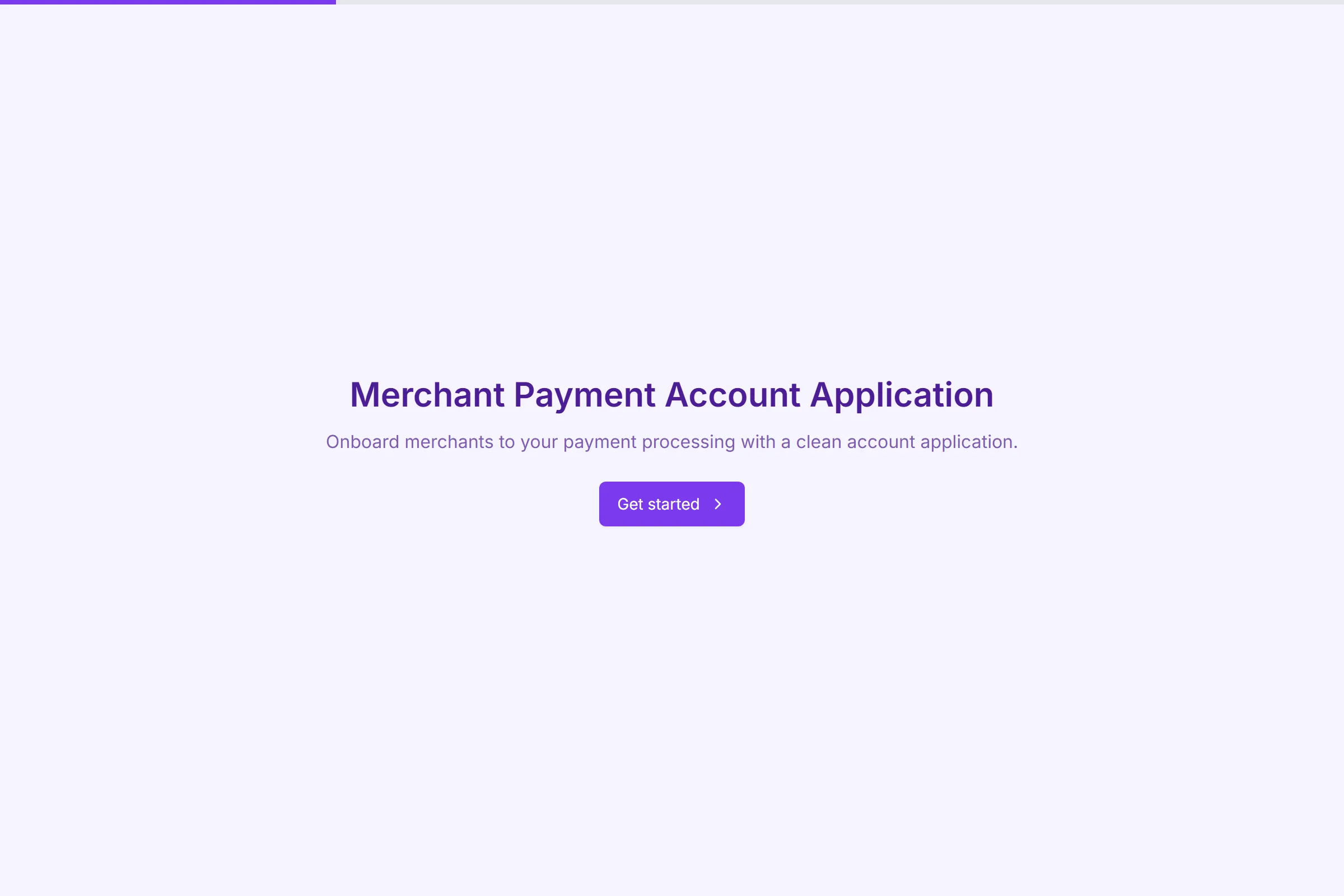 Merchant Payment Account Application template preview