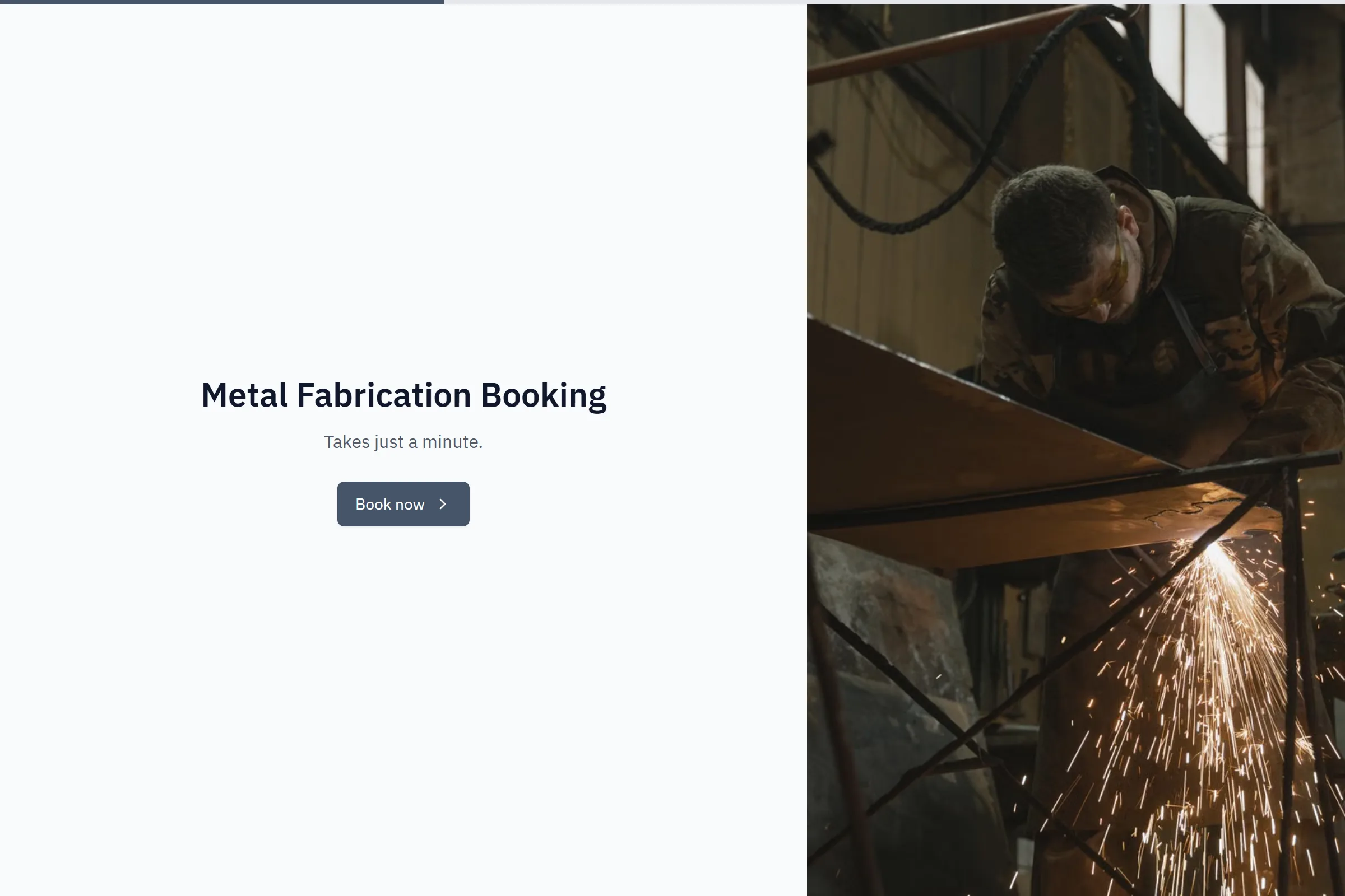 Metal Fabrication Booking template preview