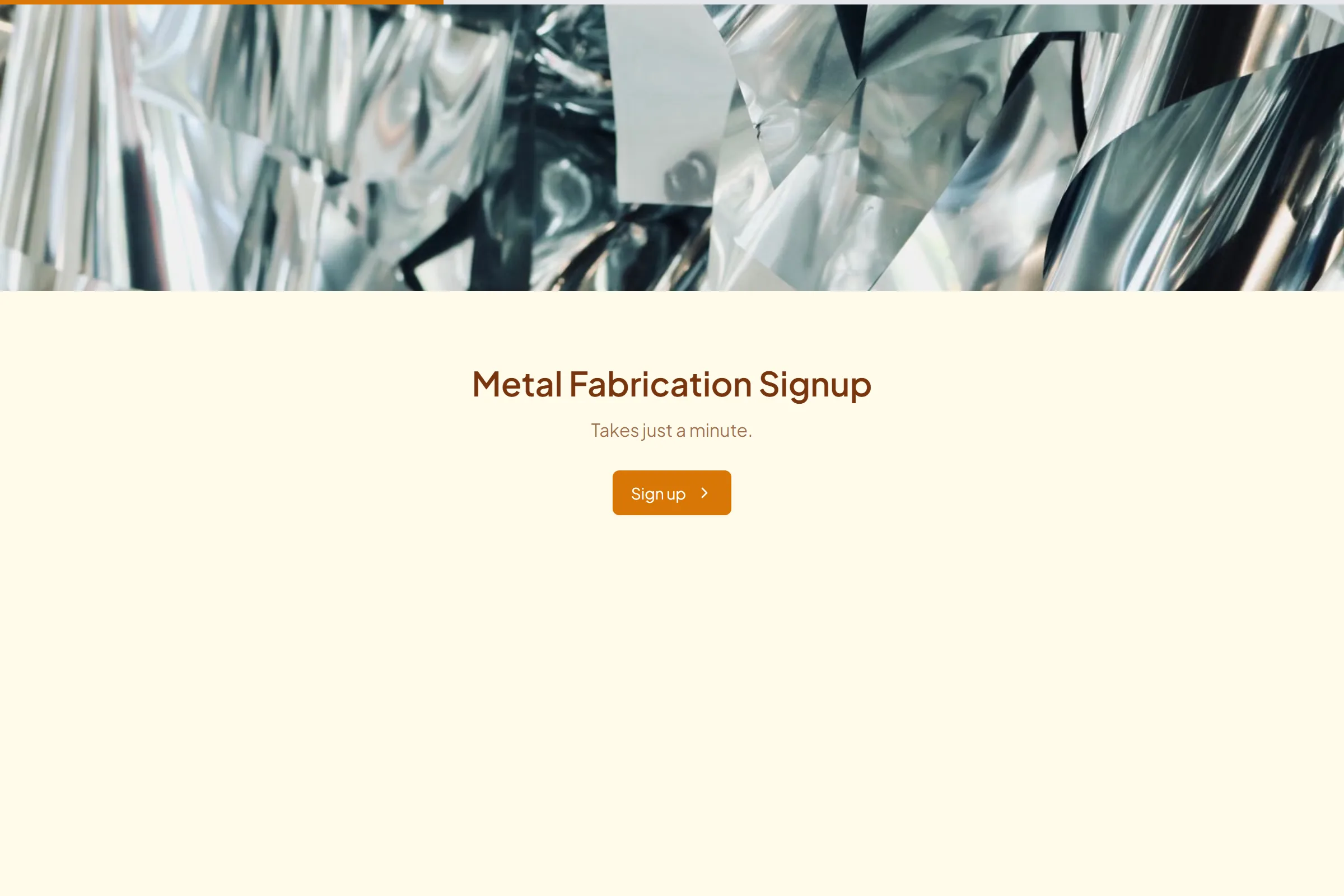 Metal Fabrication Signup template preview