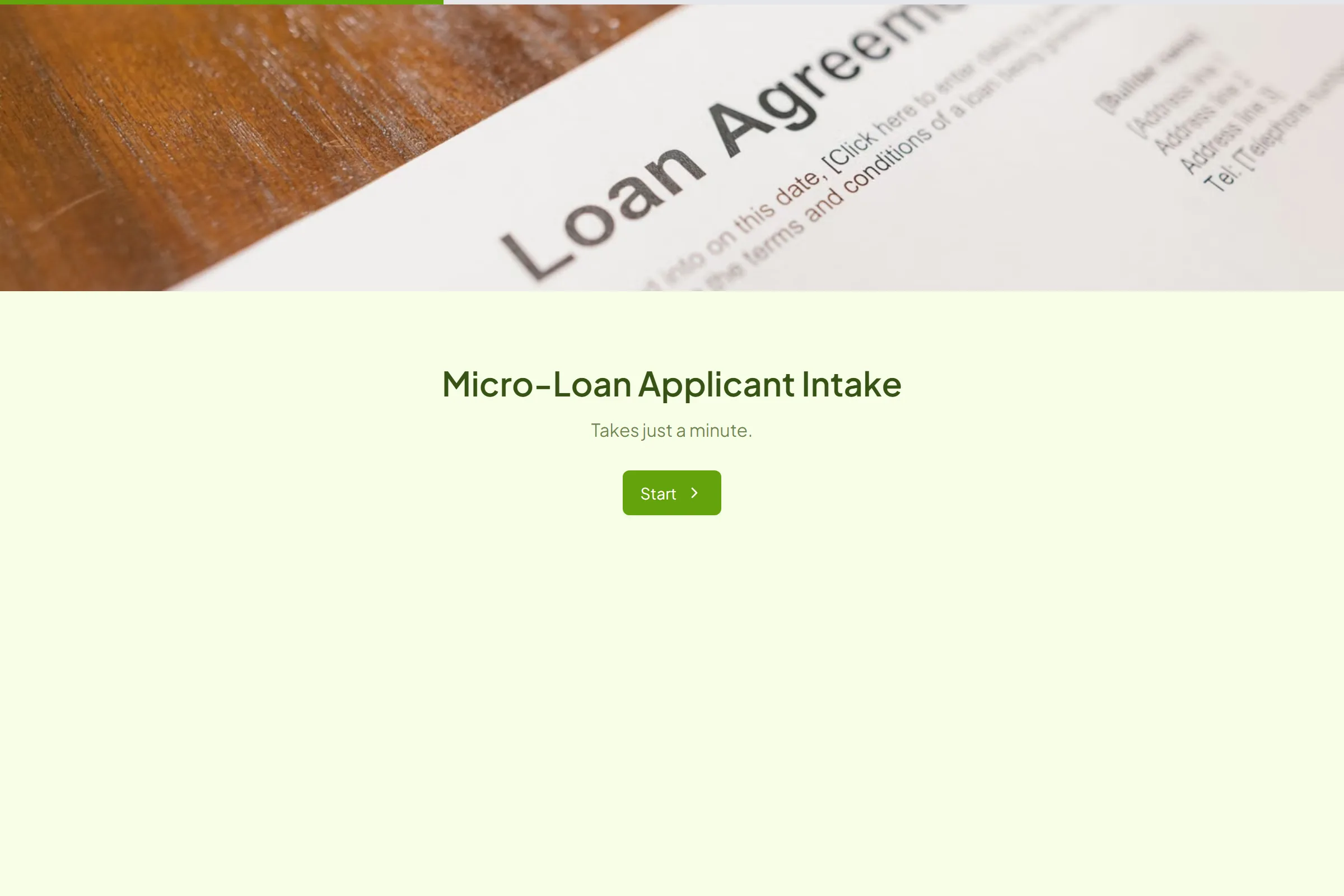 Micro-Loan Applicant Intake template preview
