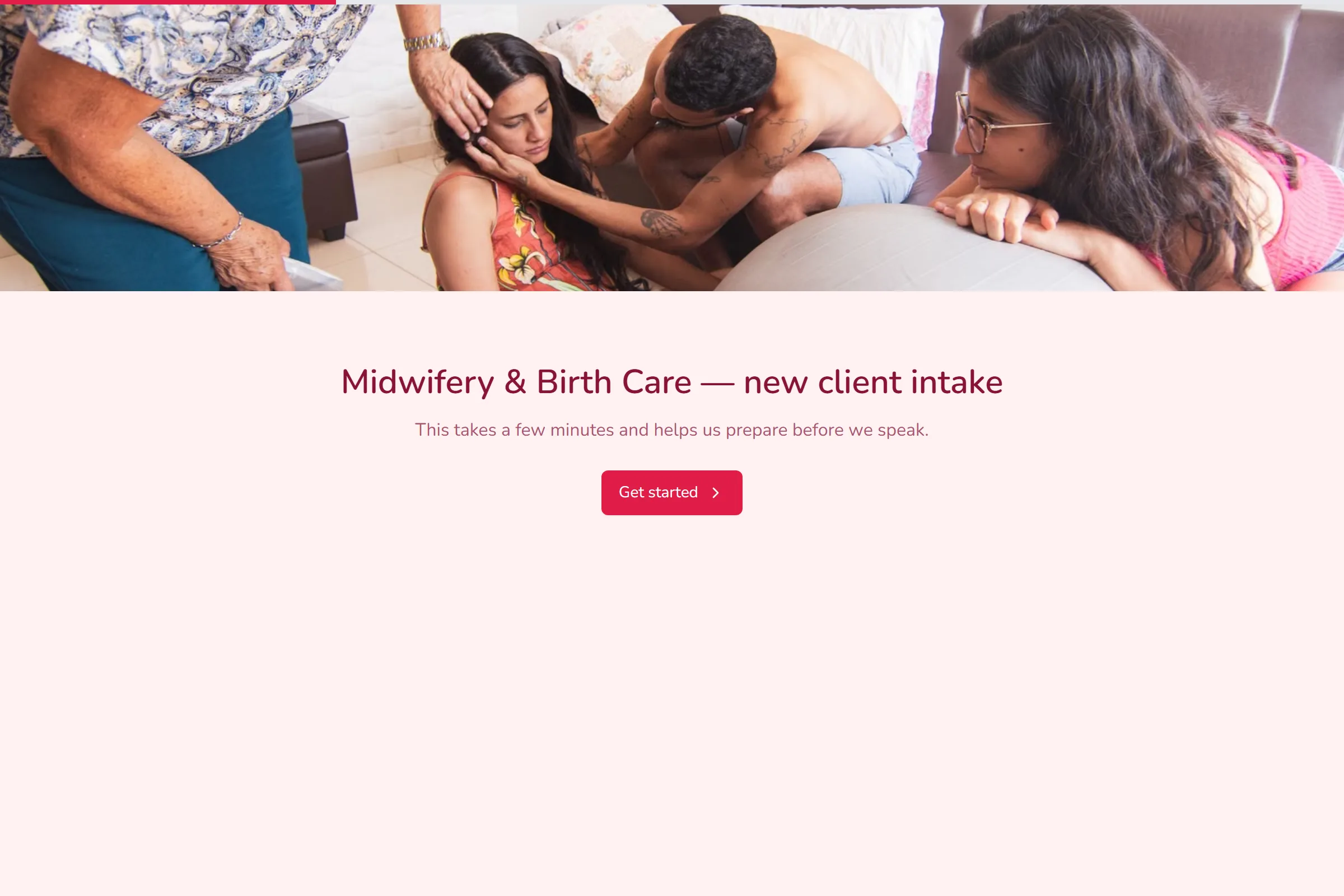 Midwifery & Birth Care New Client Intake template preview