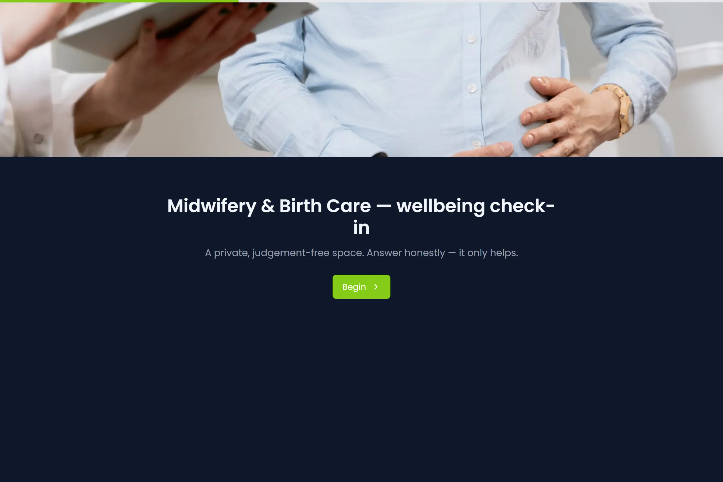 Midwifery & Birth Care Wellbeing Check-in template preview