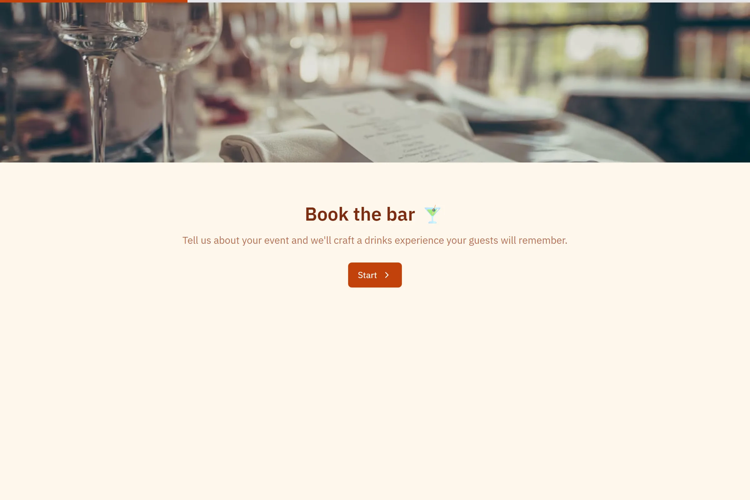 Mobile Bar Booking template preview