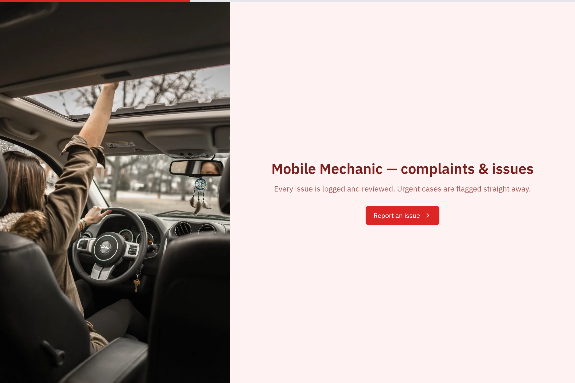 Mobile Mechanic Complaint / Issue Form template preview