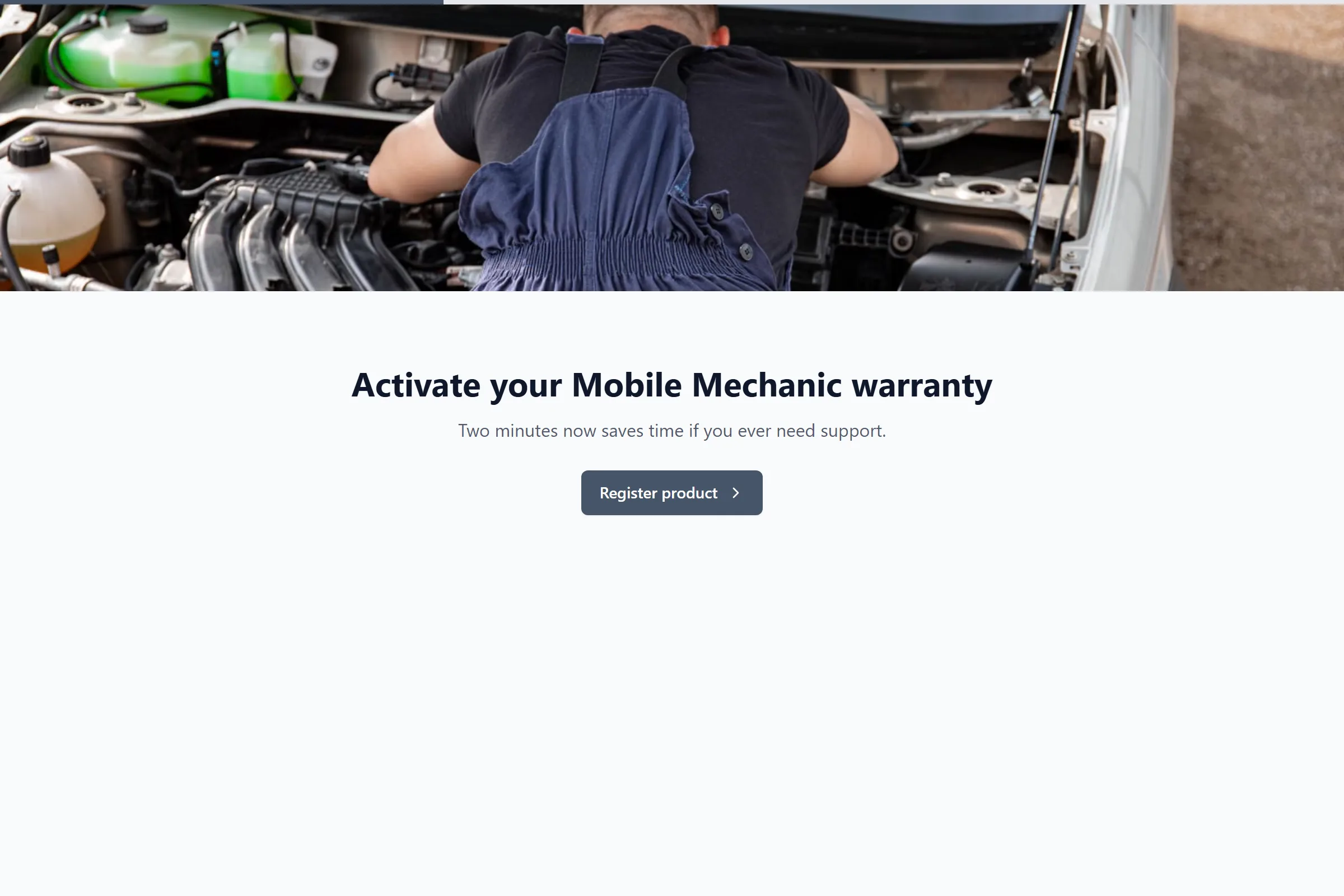 Mobile Mechanic Warranty Registration template preview