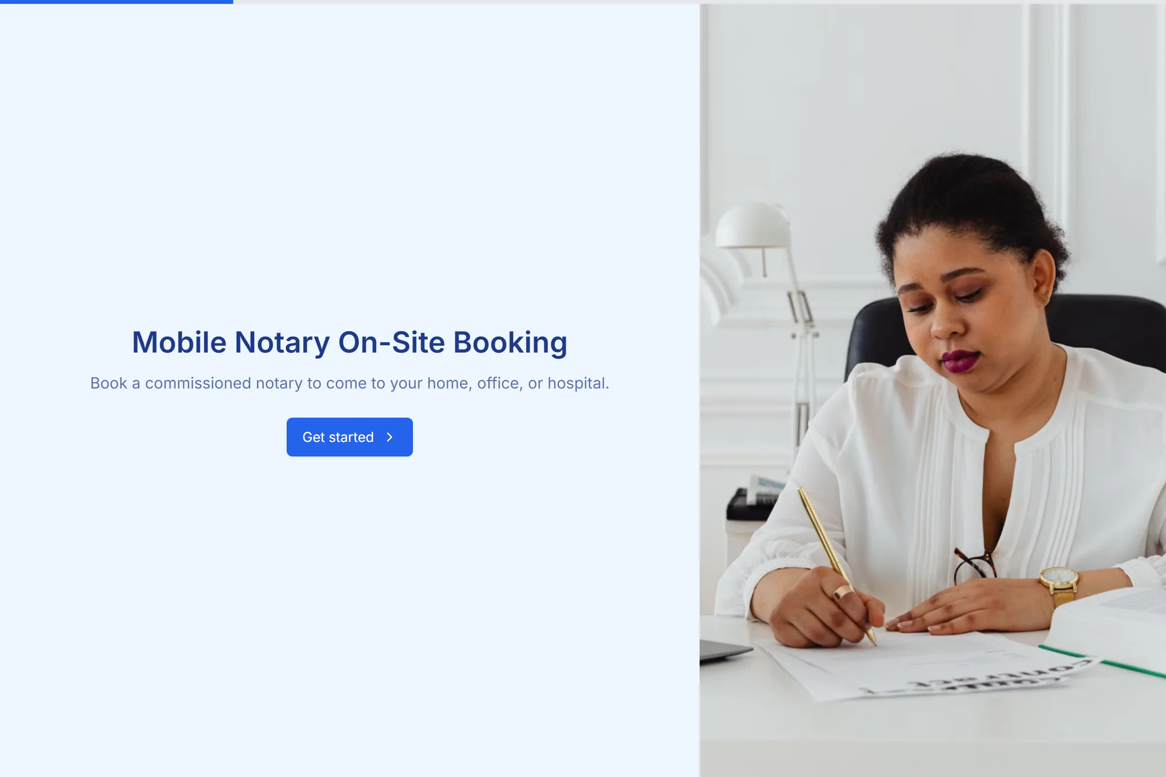 Mobile Notary On-Site Booking template preview