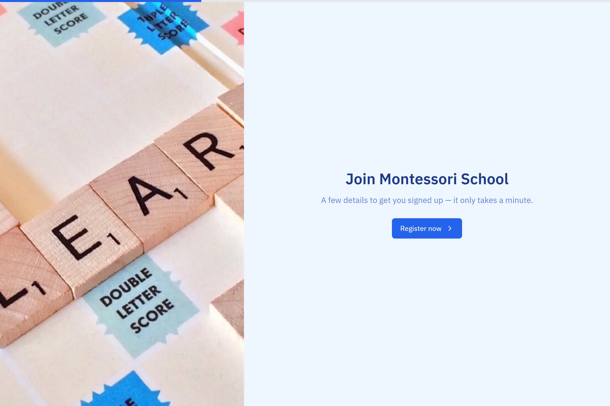 Montessori School Class Registration template preview