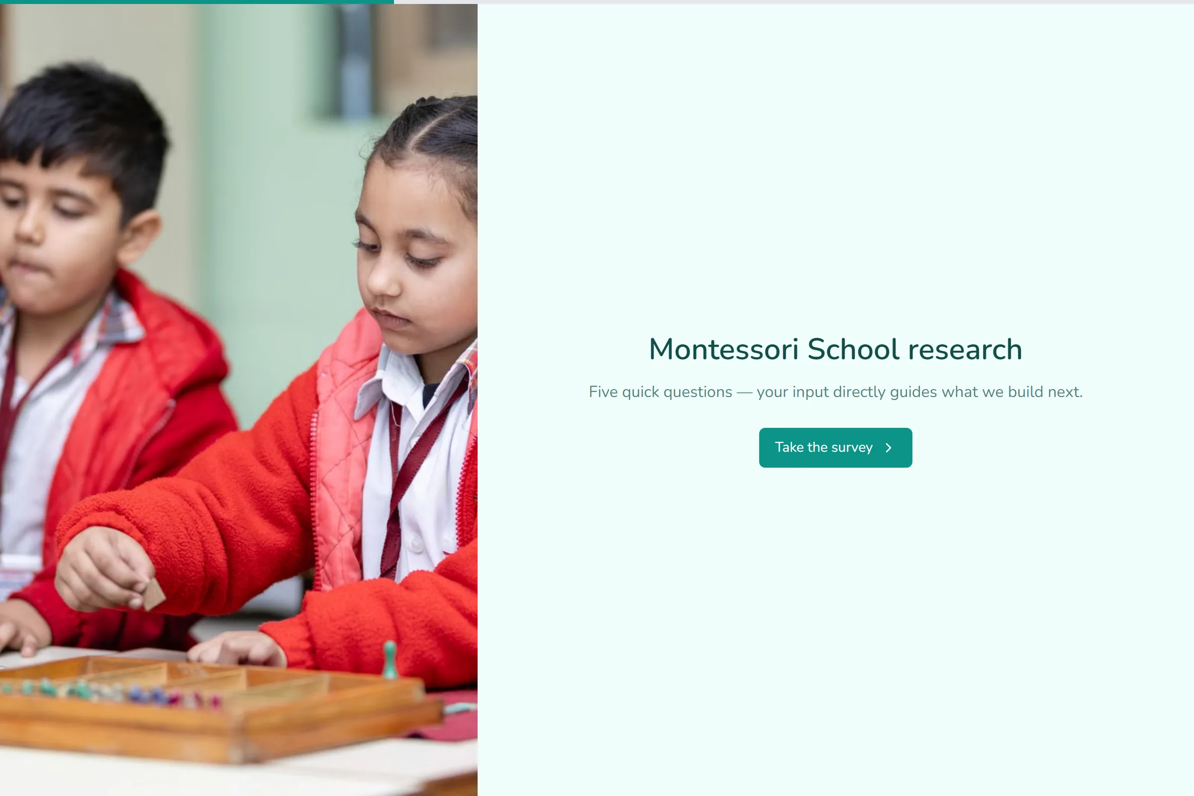 Montessori School Market Research Survey template preview