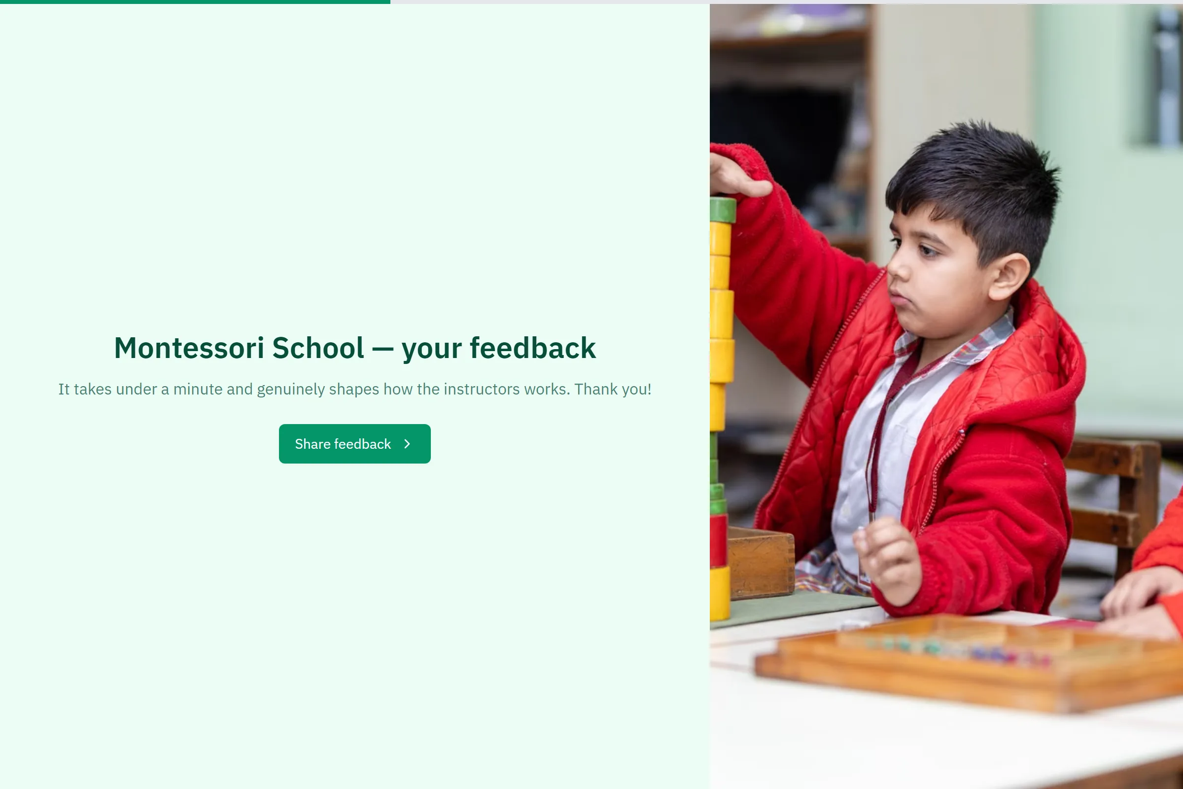Montessori School Satisfaction Survey template preview