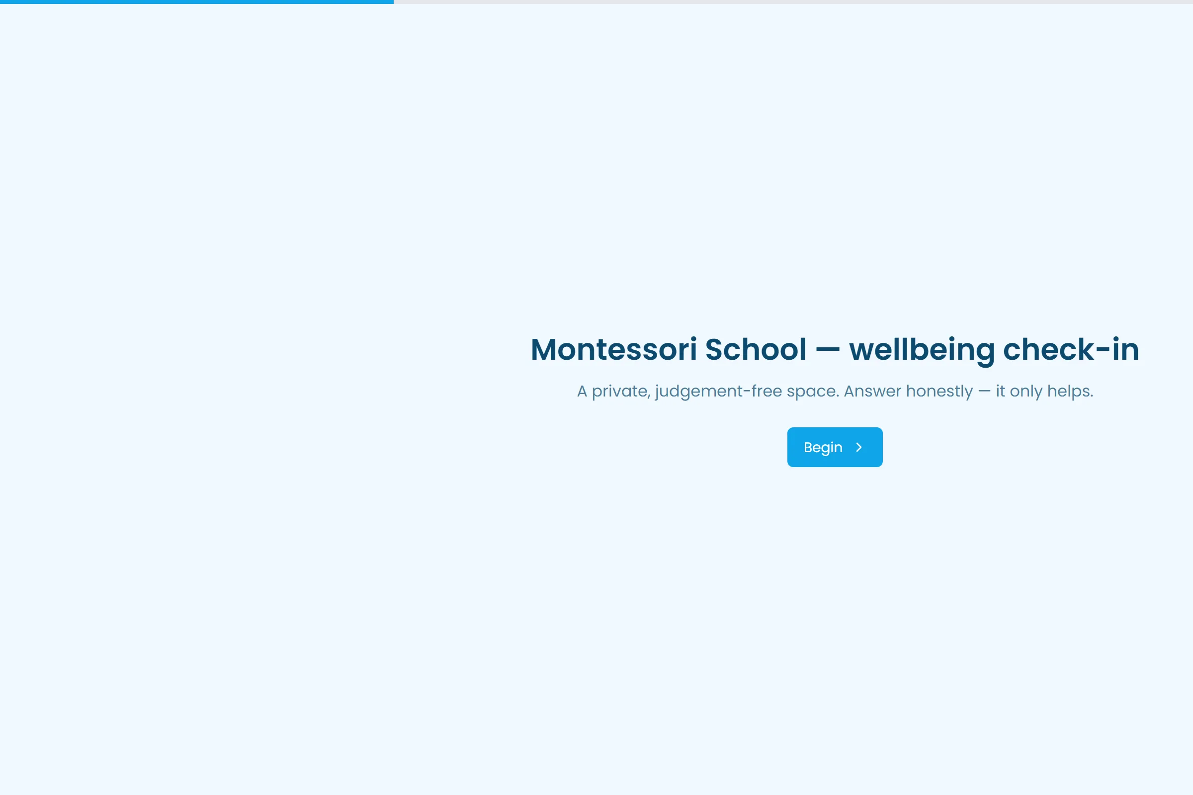 Montessori School Wellbeing Check-in template preview
