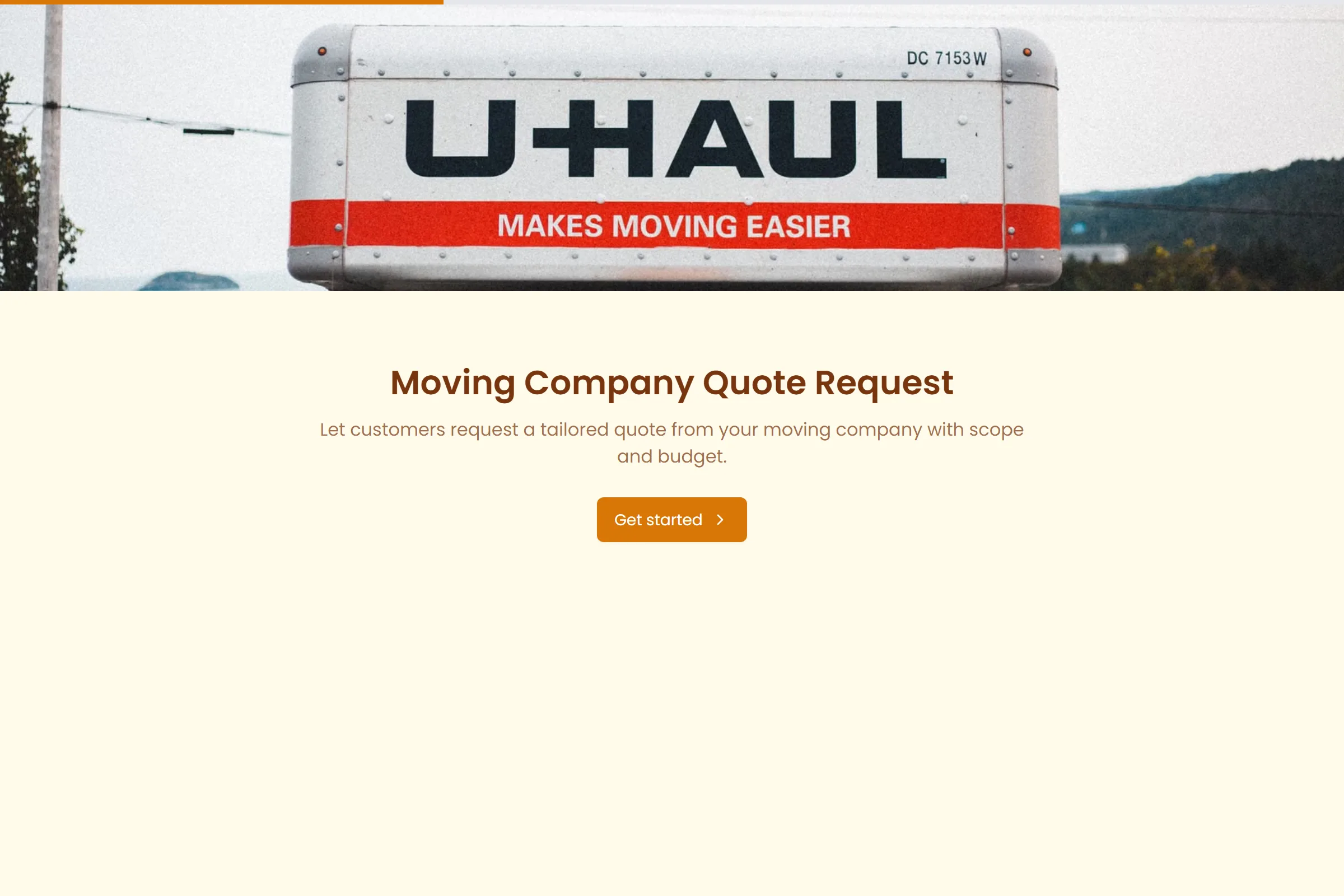 Moving Company Quote Request template preview