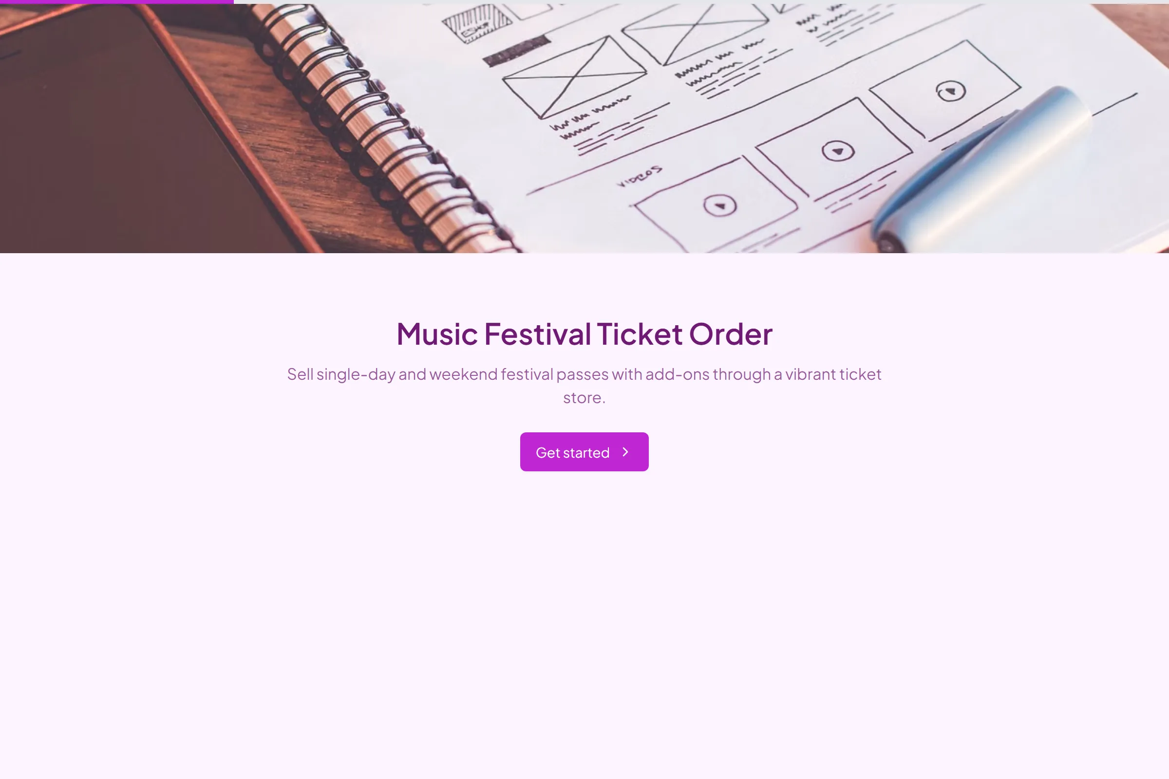 Music Festival Ticket Order template preview