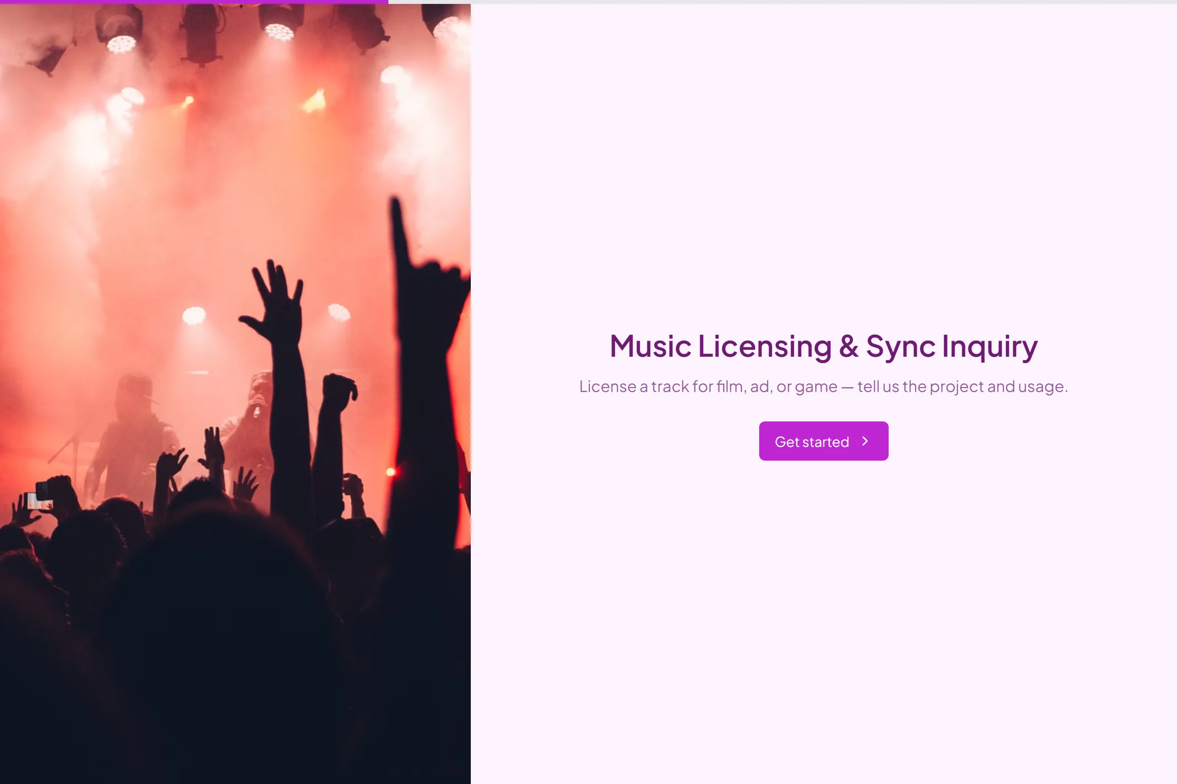 Music Licensing & Sync Inquiry template preview