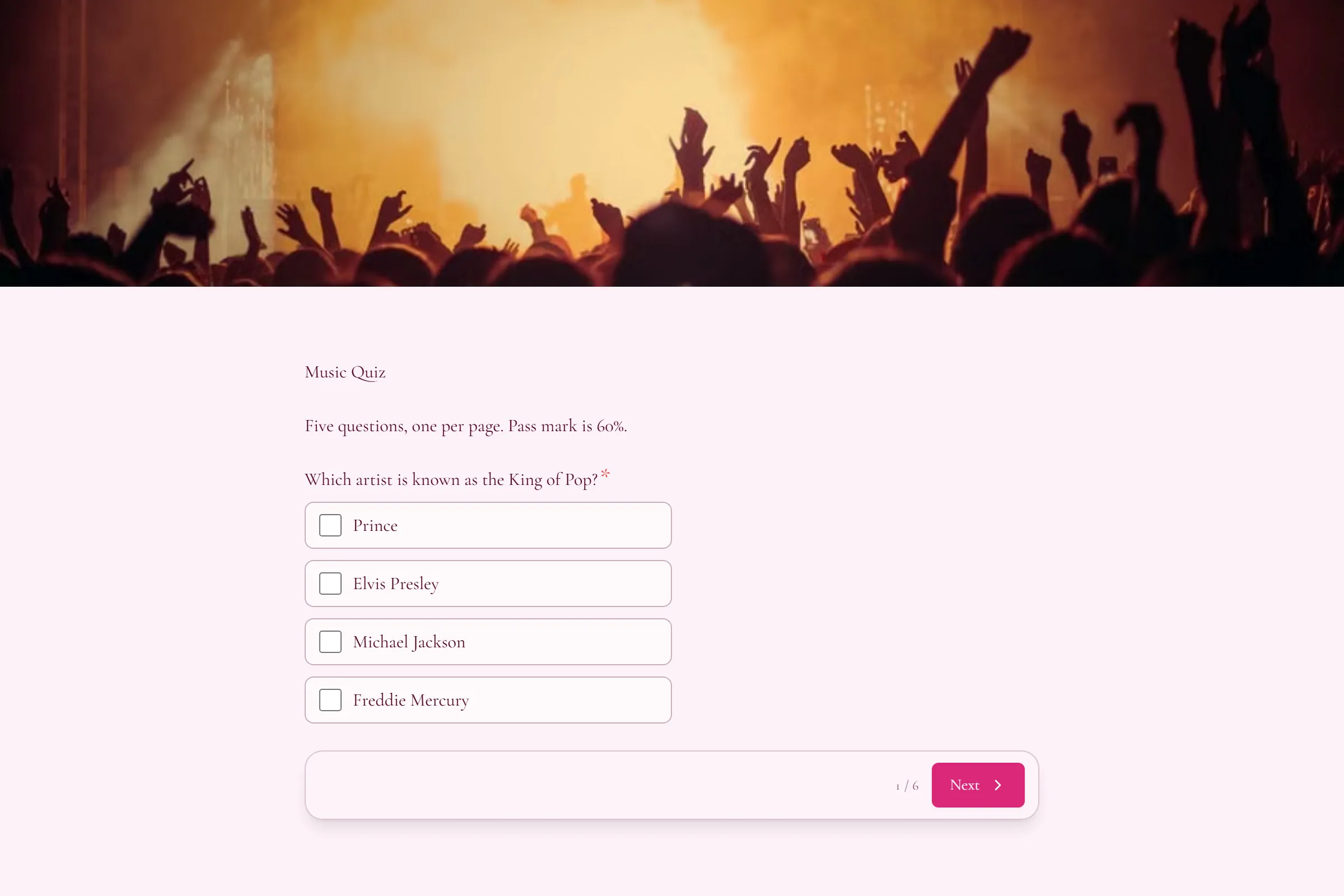 Music Quiz template preview