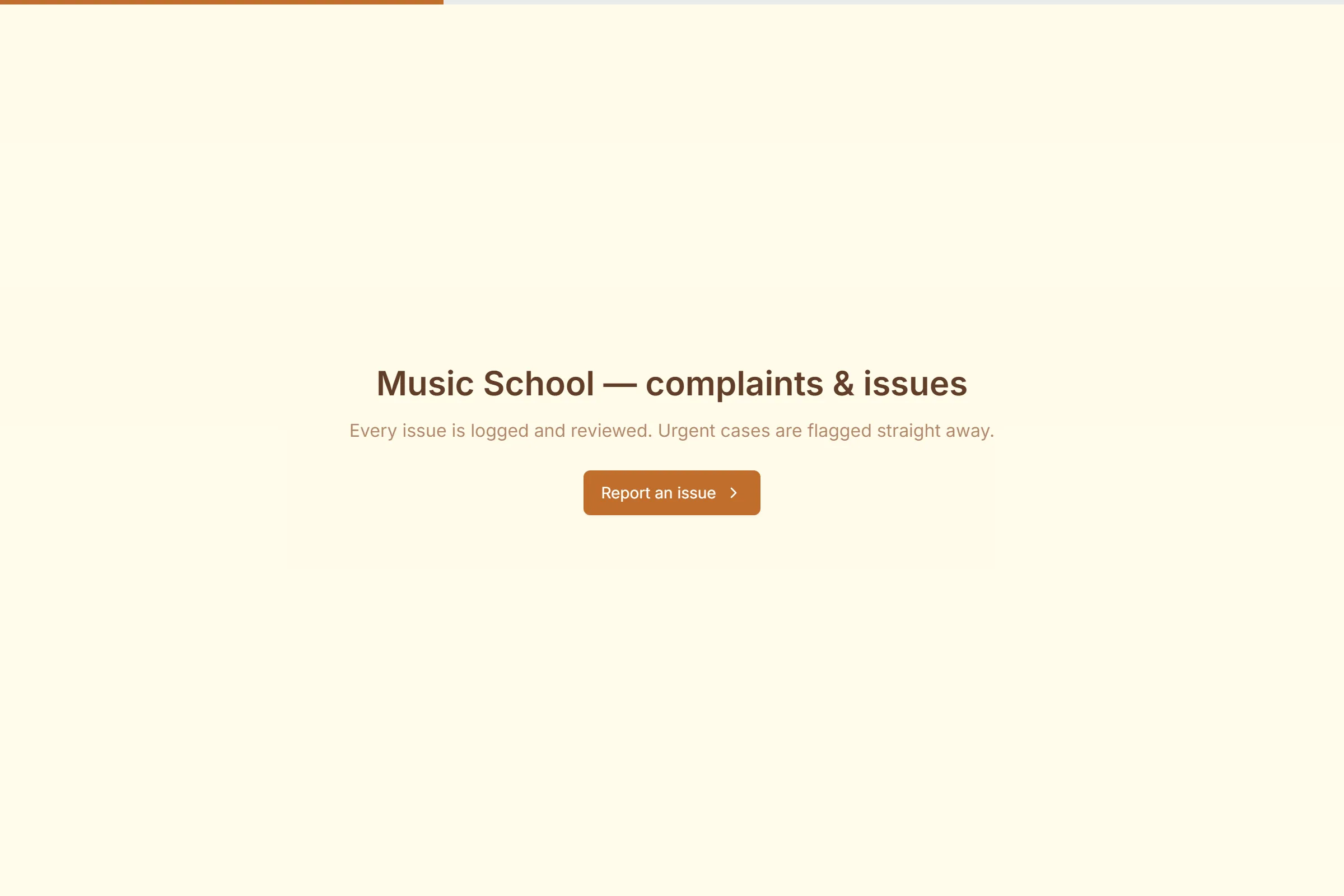 Music School Complaint / Issue Form template preview