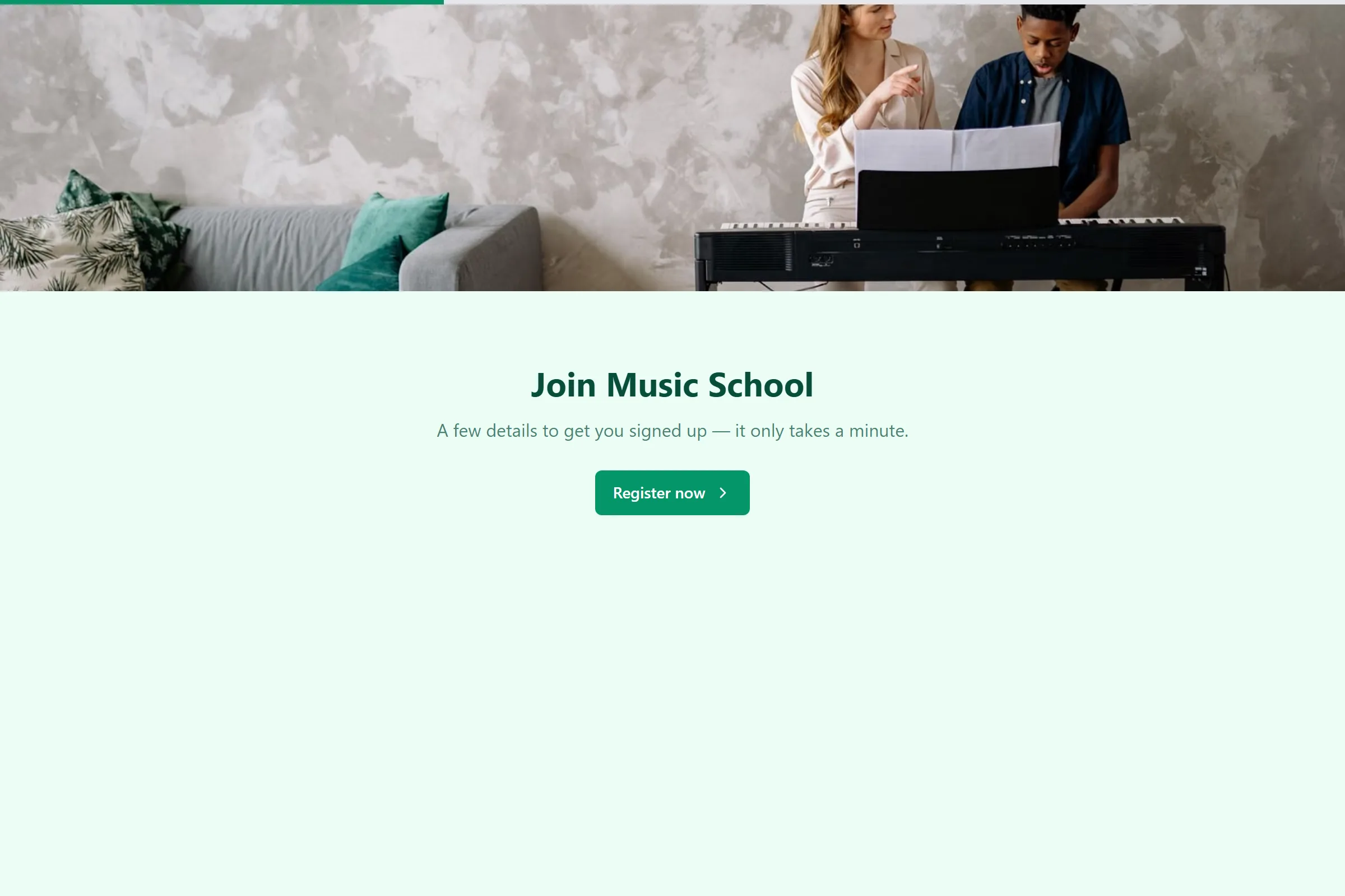 Music School Membership Application template preview