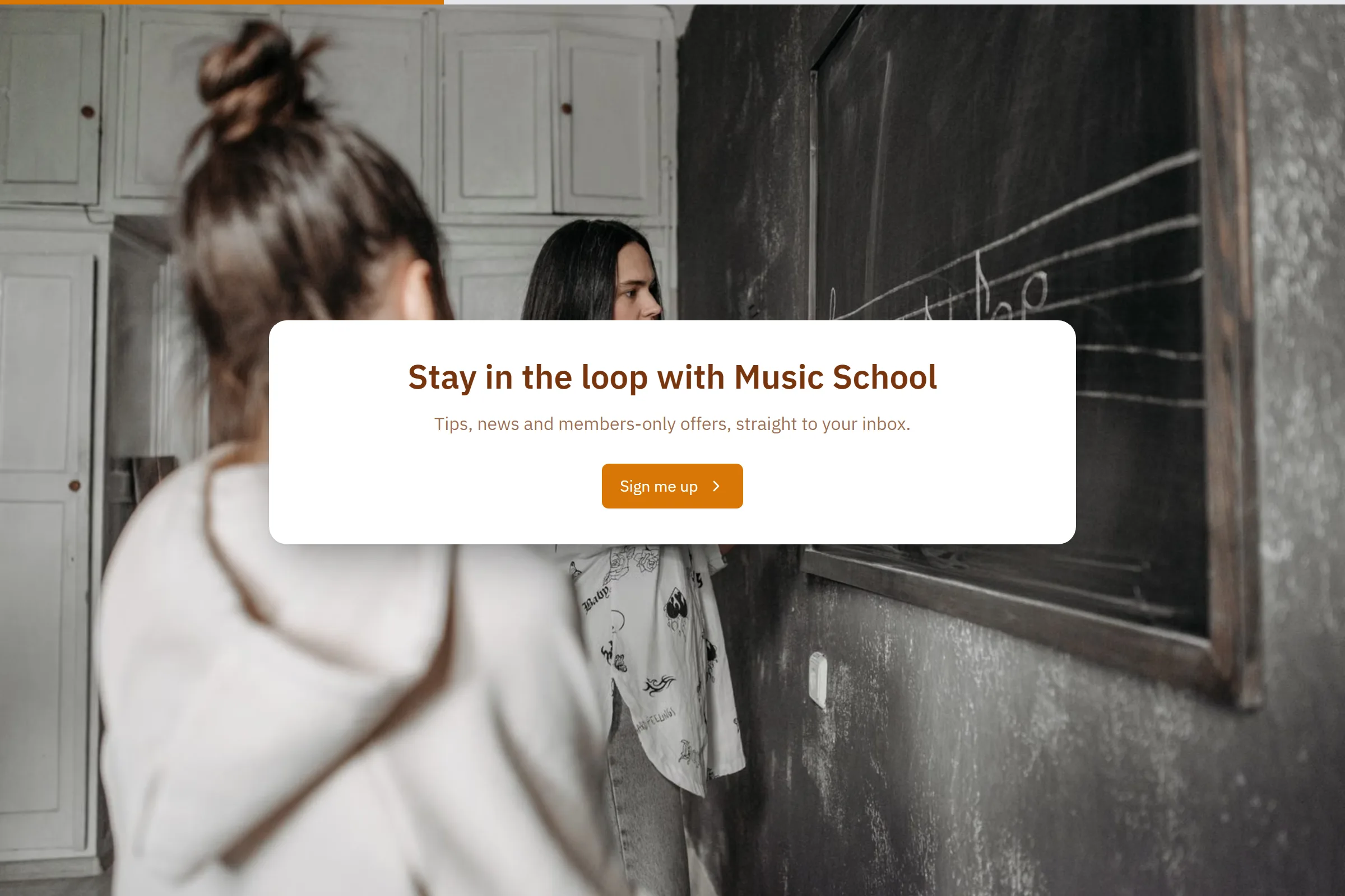 Music School Newsletter & Updates Signup template preview