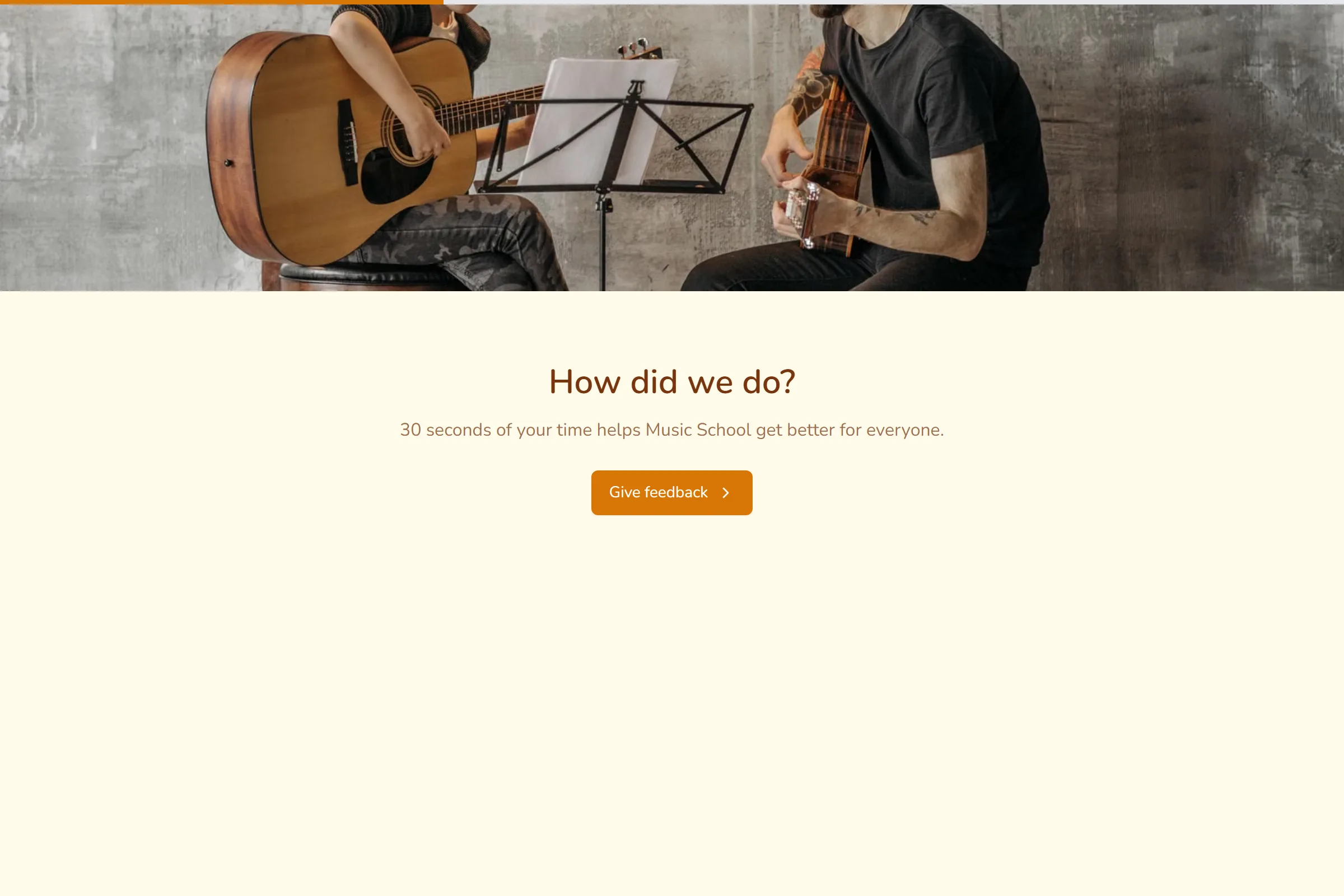 Music School Quick Feedback template preview