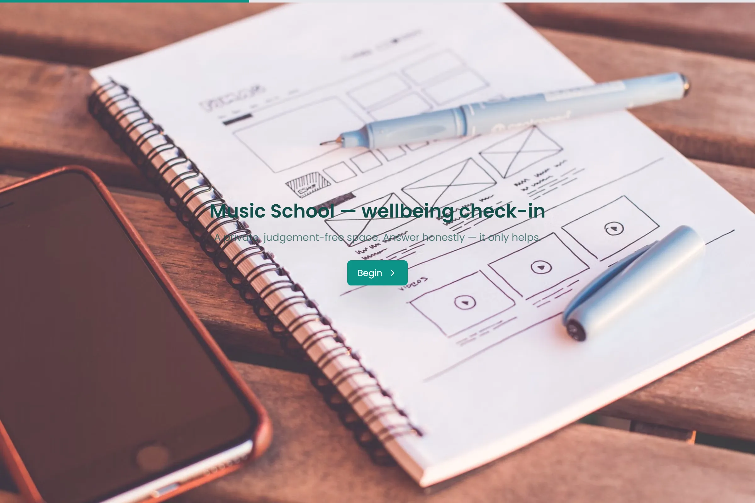 Music School Wellbeing Check-in template preview