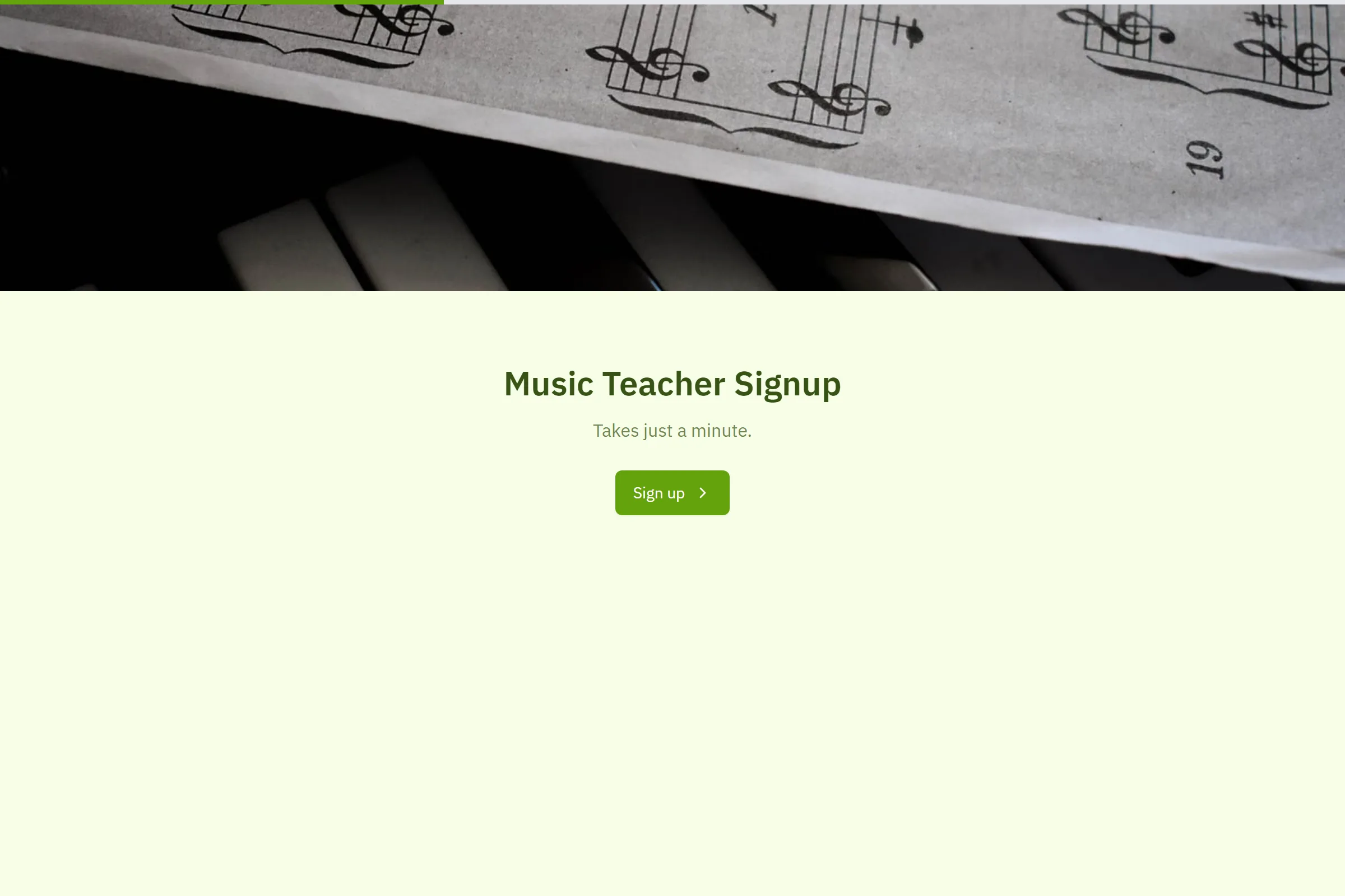 Music Teacher Signup template preview