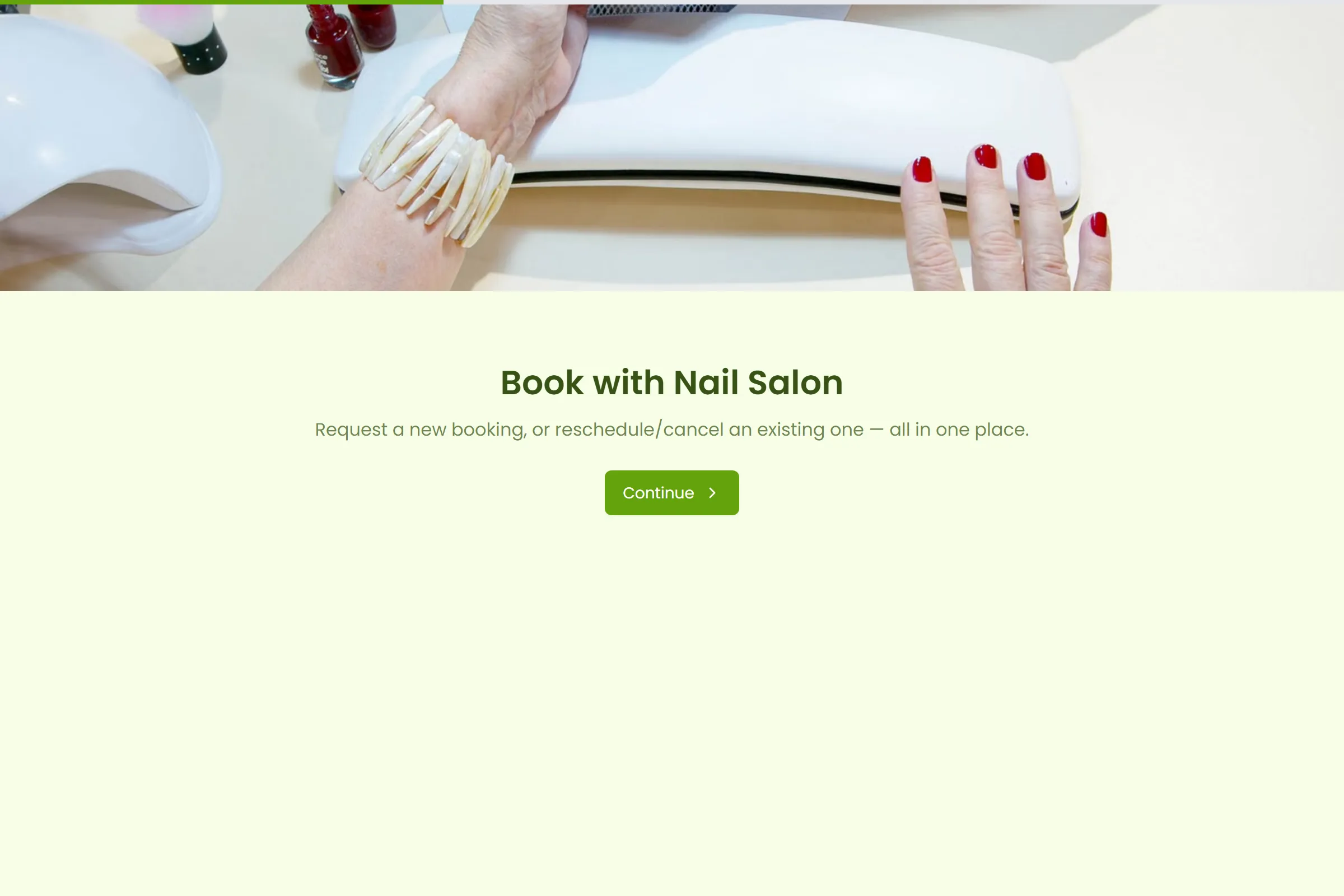 Nail Salon Availability Form template preview