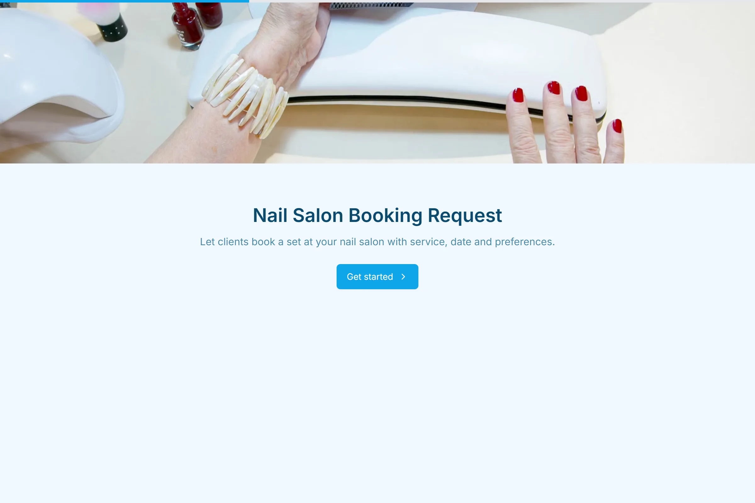 Nail Salon Booking Request template preview