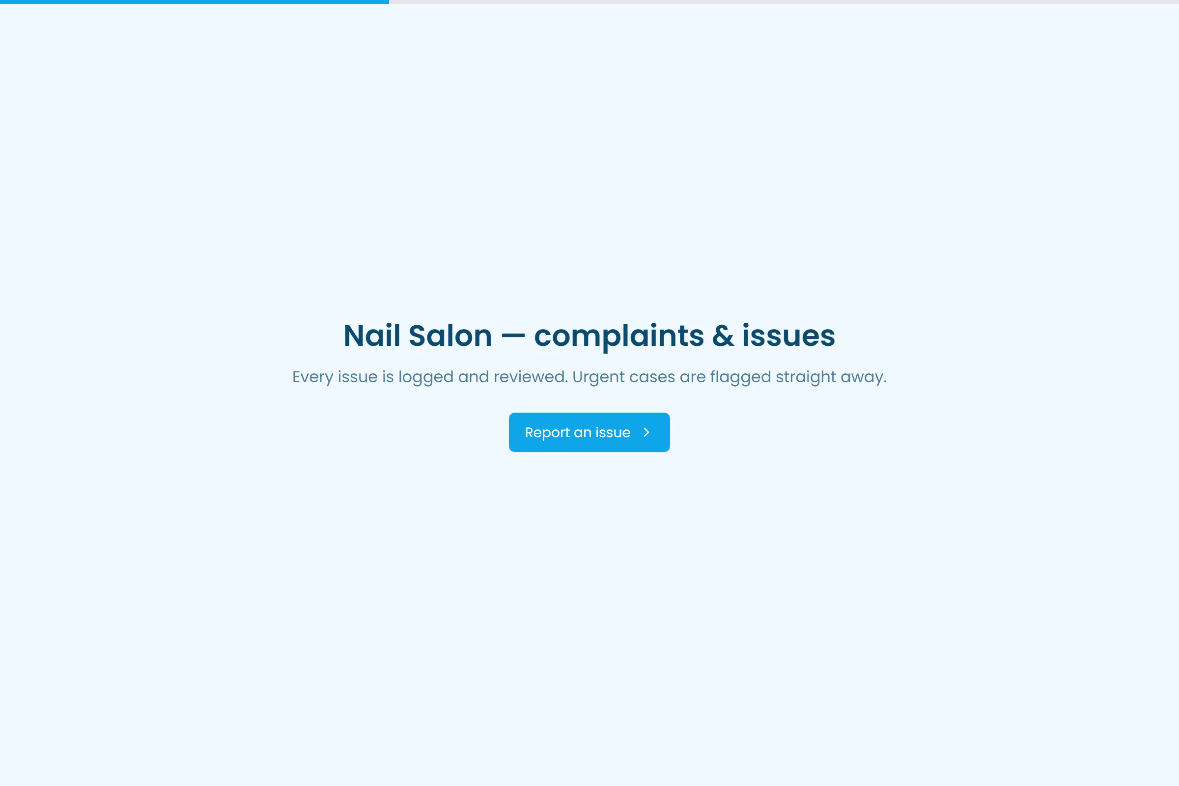 Nail Salon Complaint / Issue Form template preview