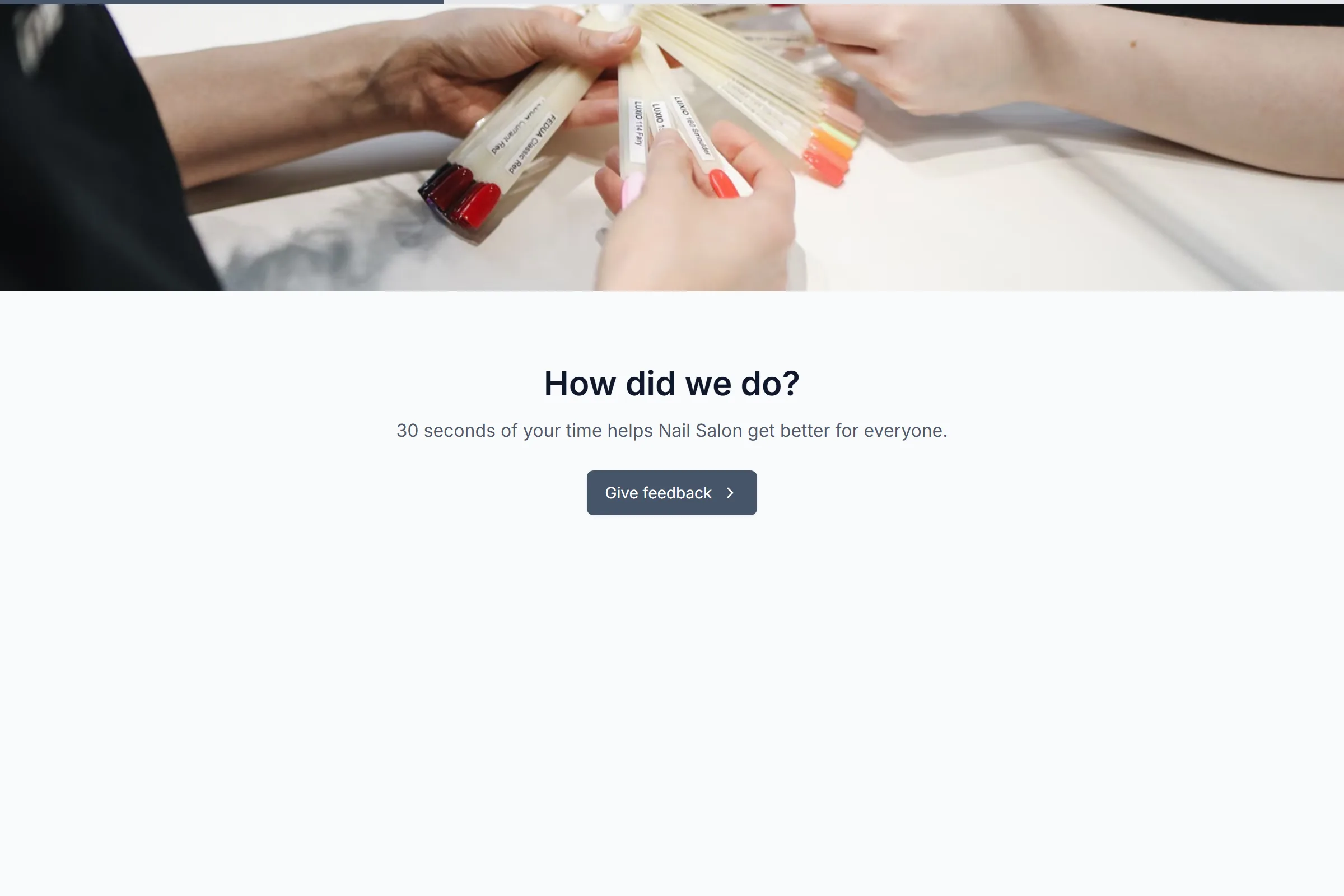 Nail Salon Quick Feedback template preview