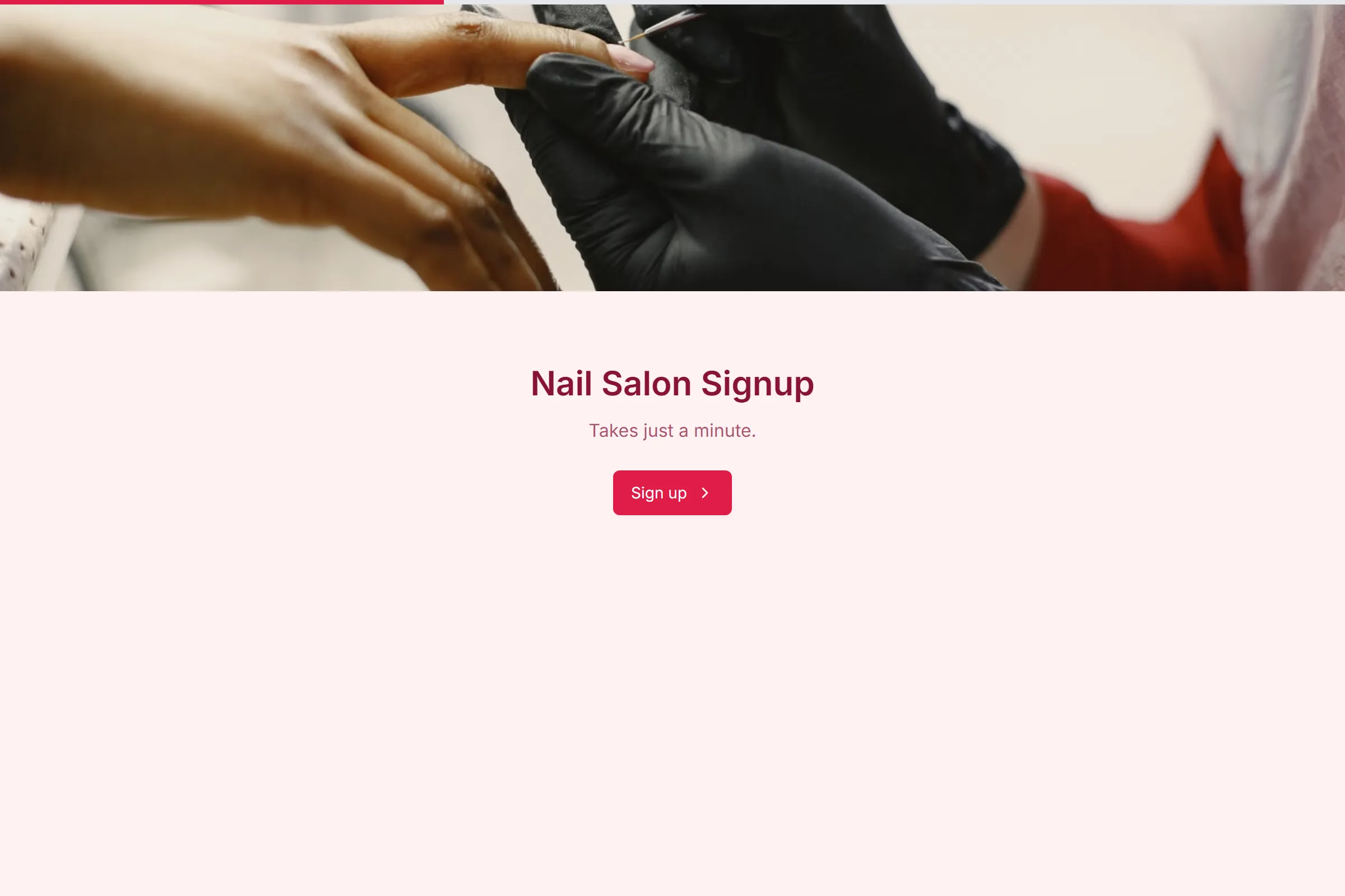 Nail Salon Signup template preview