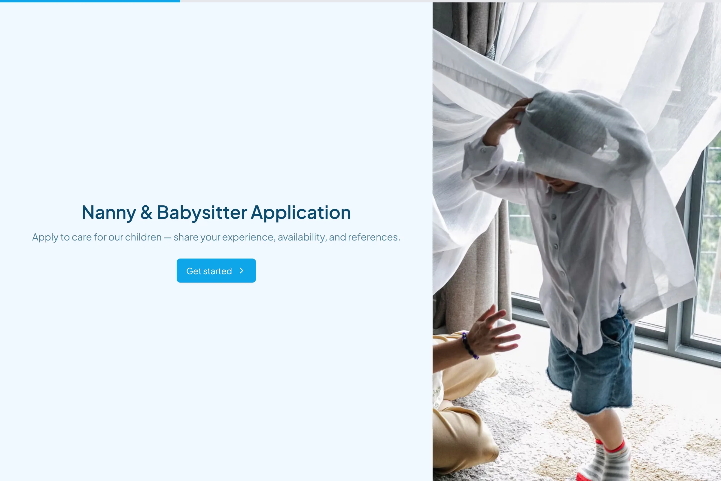 Nanny & Babysitter Application template preview