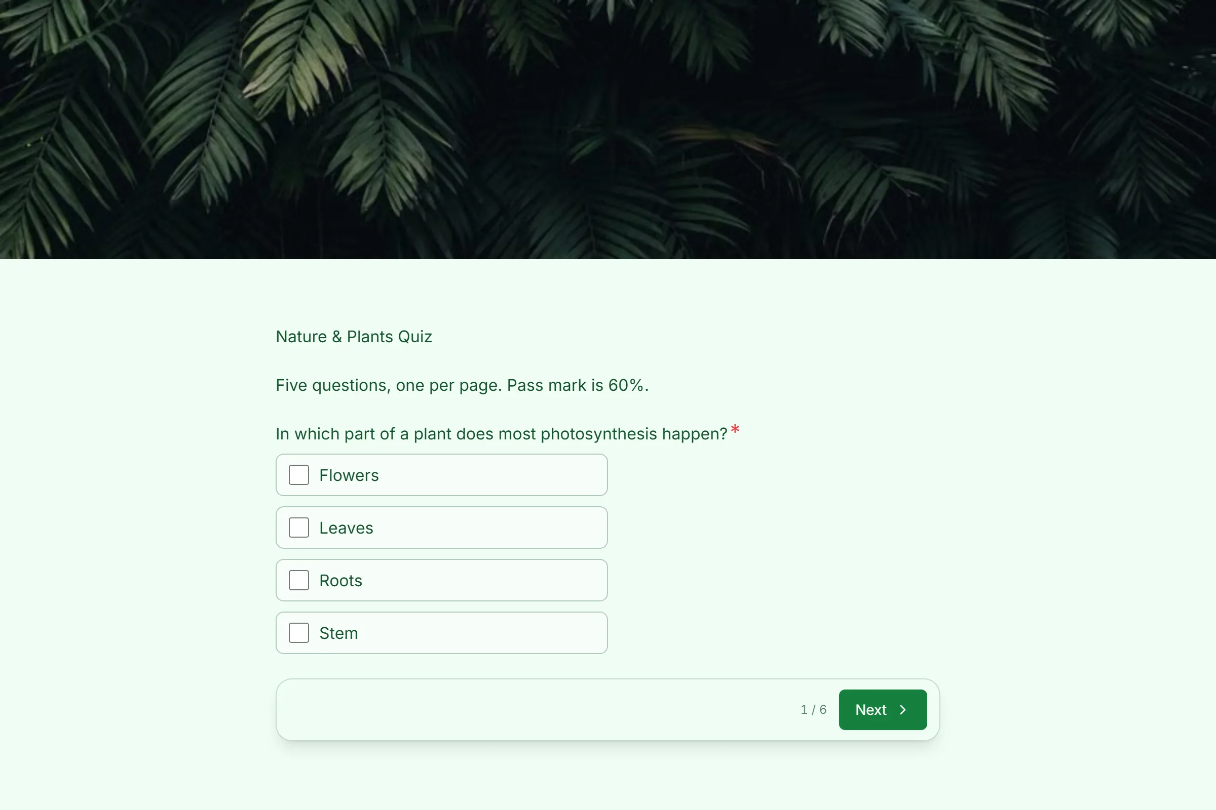 Nature & Plants Quiz template preview