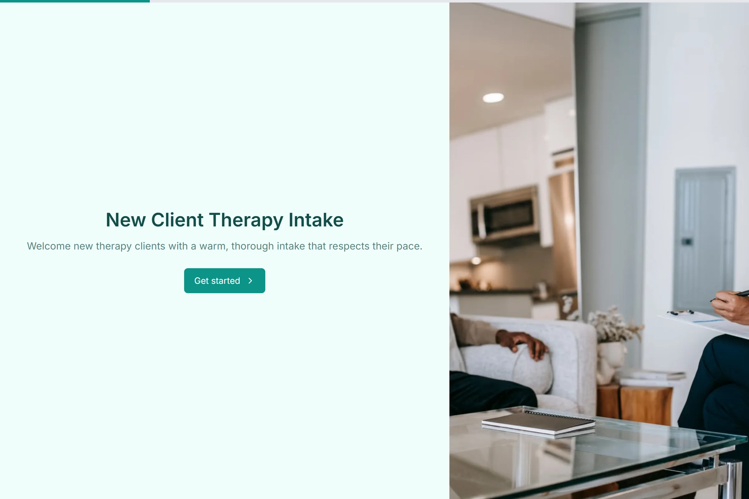 New Client Therapy Intake template preview