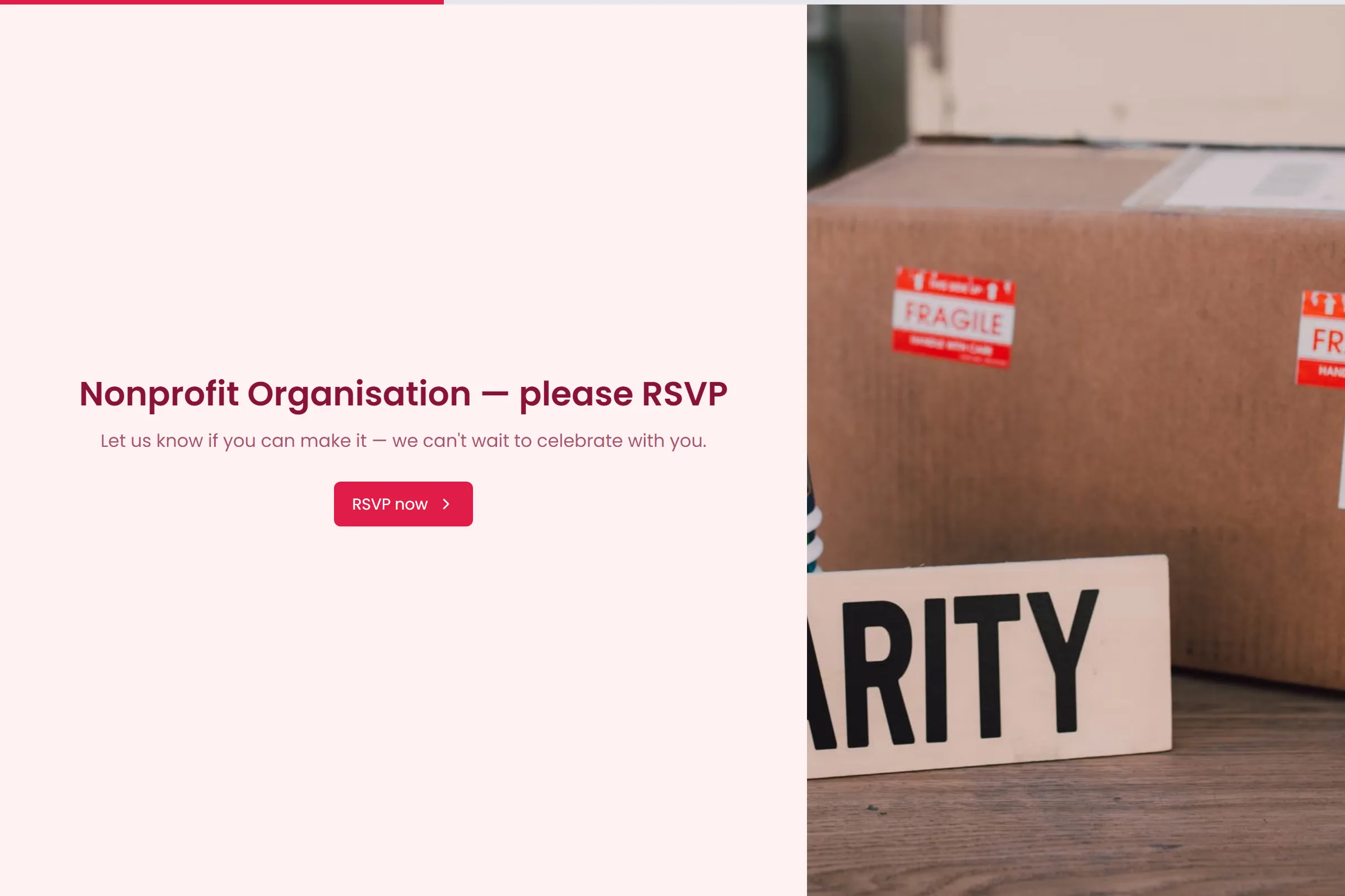 Nonprofit Organisation Event RSVP template preview