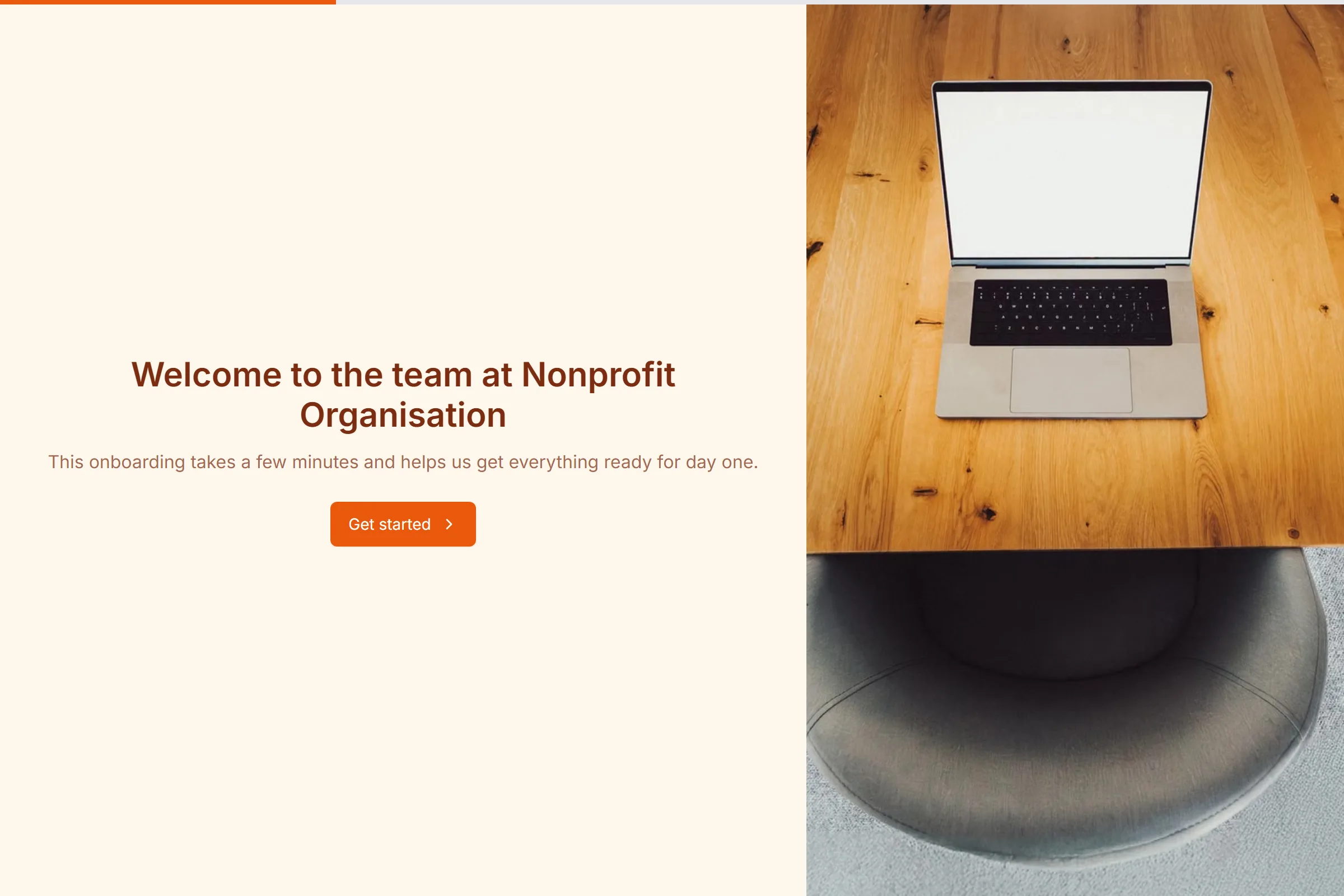 Nonprofit Organisation New Starter Onboarding template preview