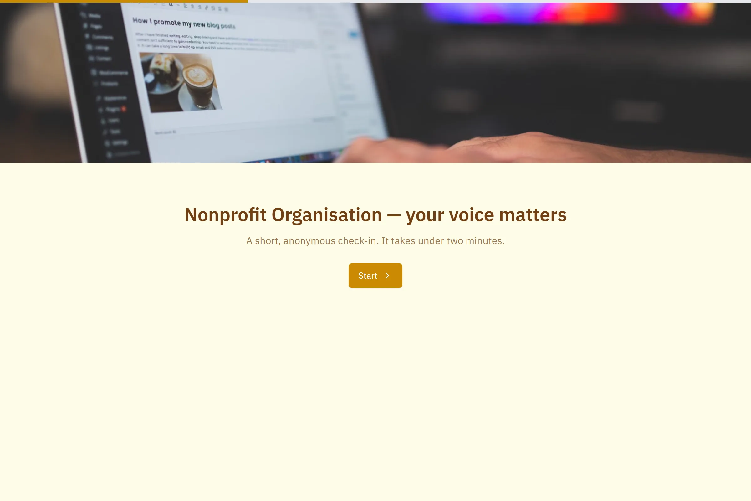 Nonprofit Organisation Team Pulse Survey template preview