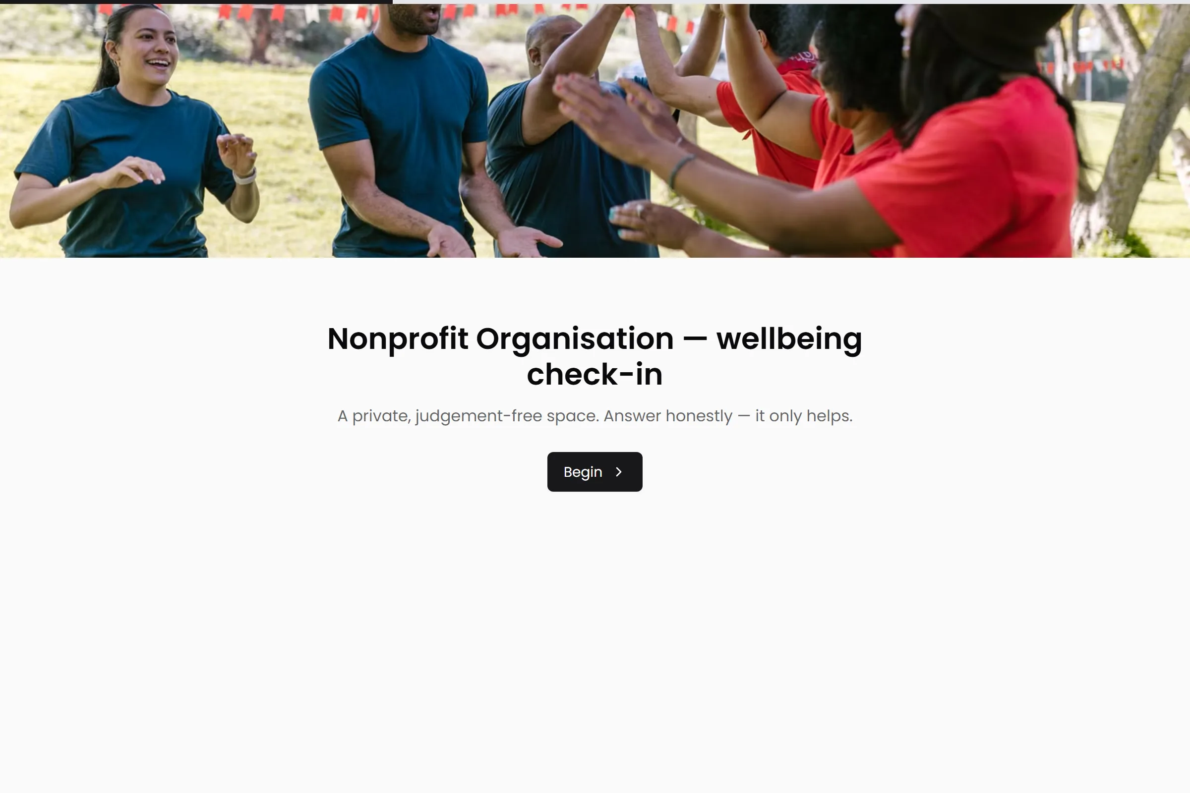 Nonprofit Organisation Wellbeing Check-in template preview