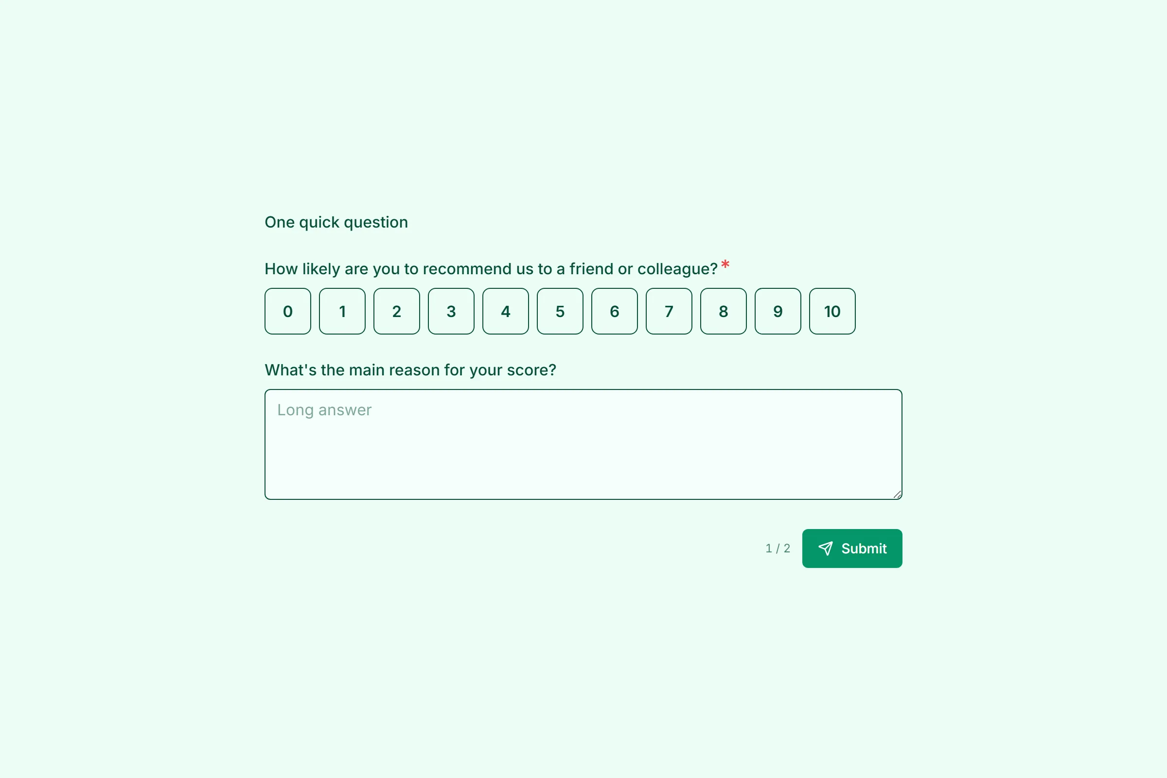 NPS Survey template preview