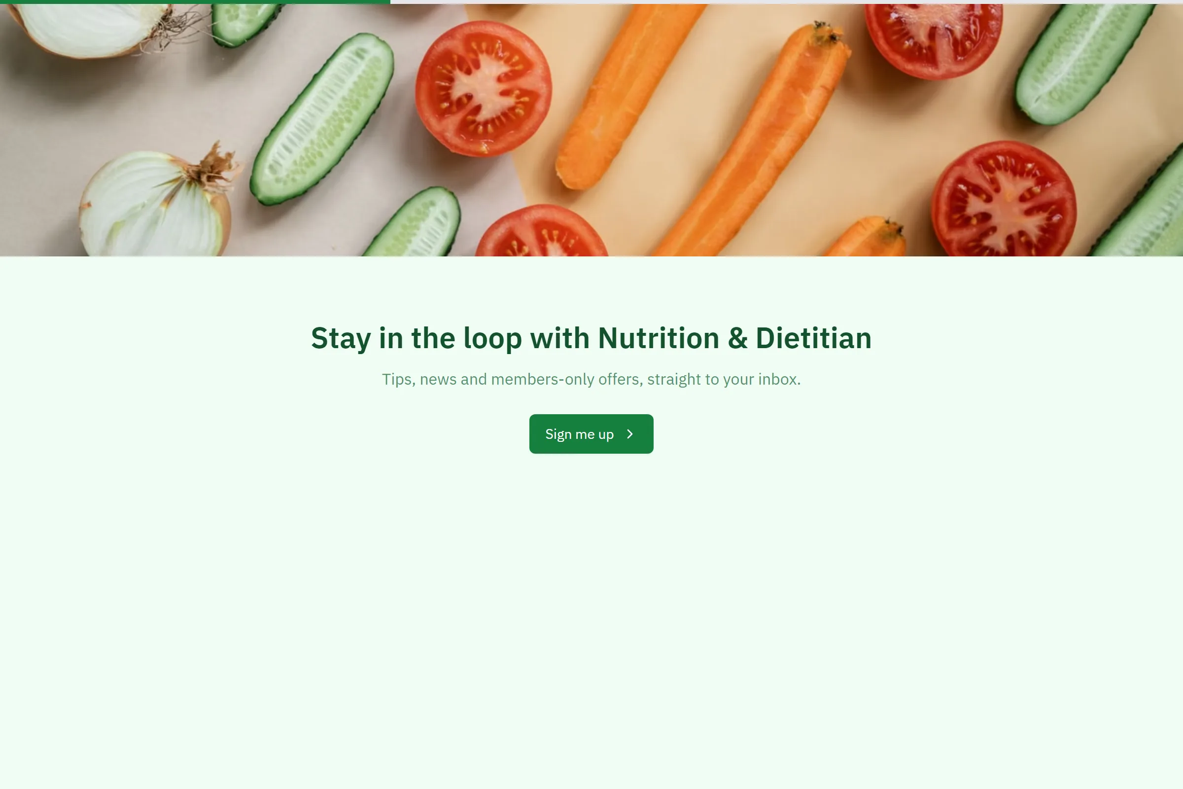 Nutrition & Dietitian Newsletter & Updates Signup template preview