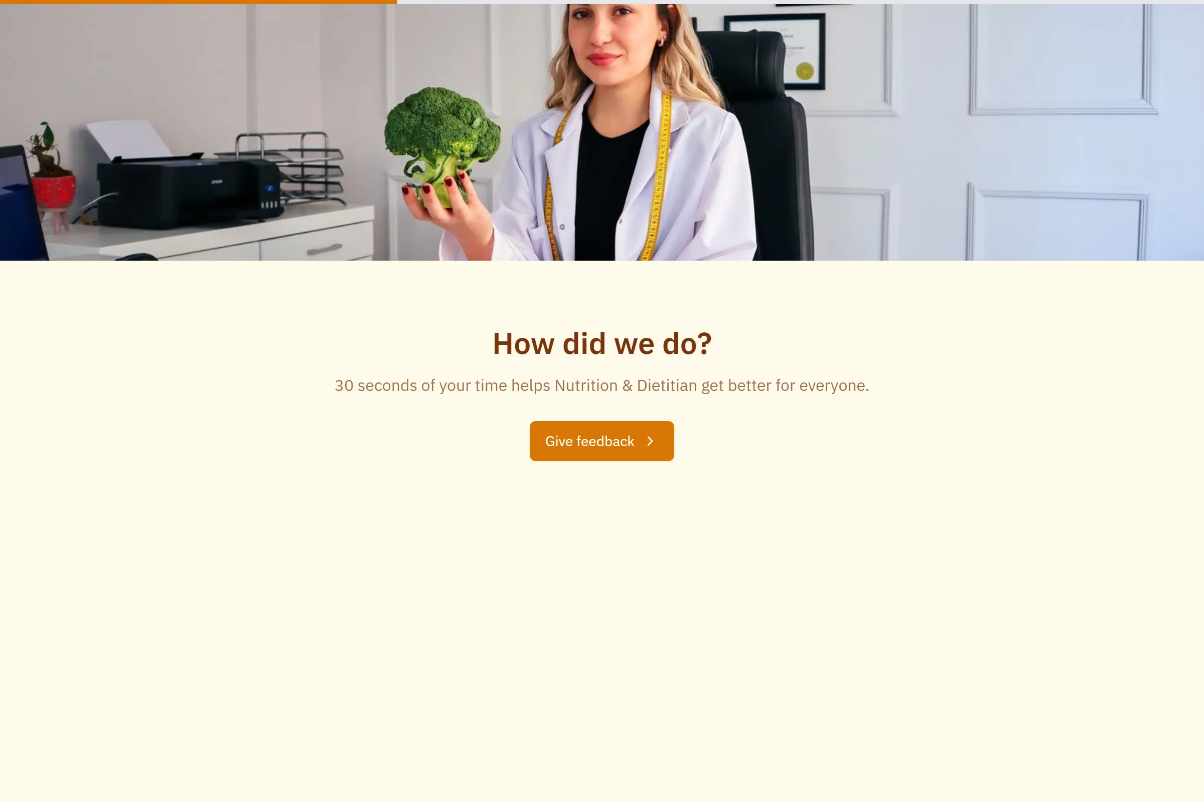 Nutrition & Dietitian Quick Feedback template preview